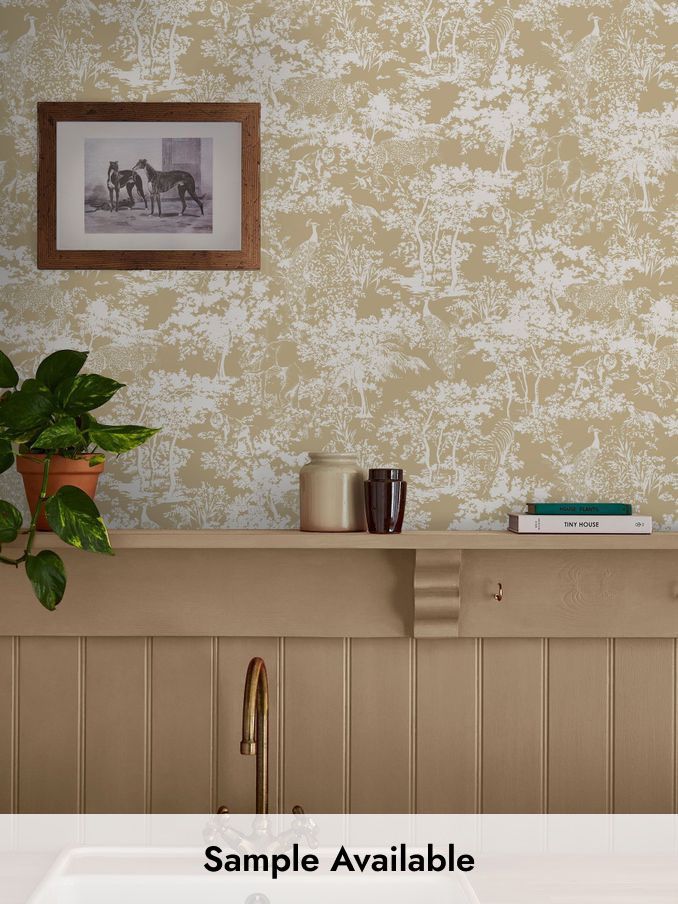 Gold Animal Forest Print 10M Wallpaper (AL7099) | £48