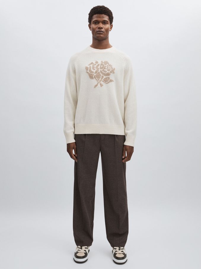 Jacquard Jumper in Sand/Ivory (AL7786) | £108