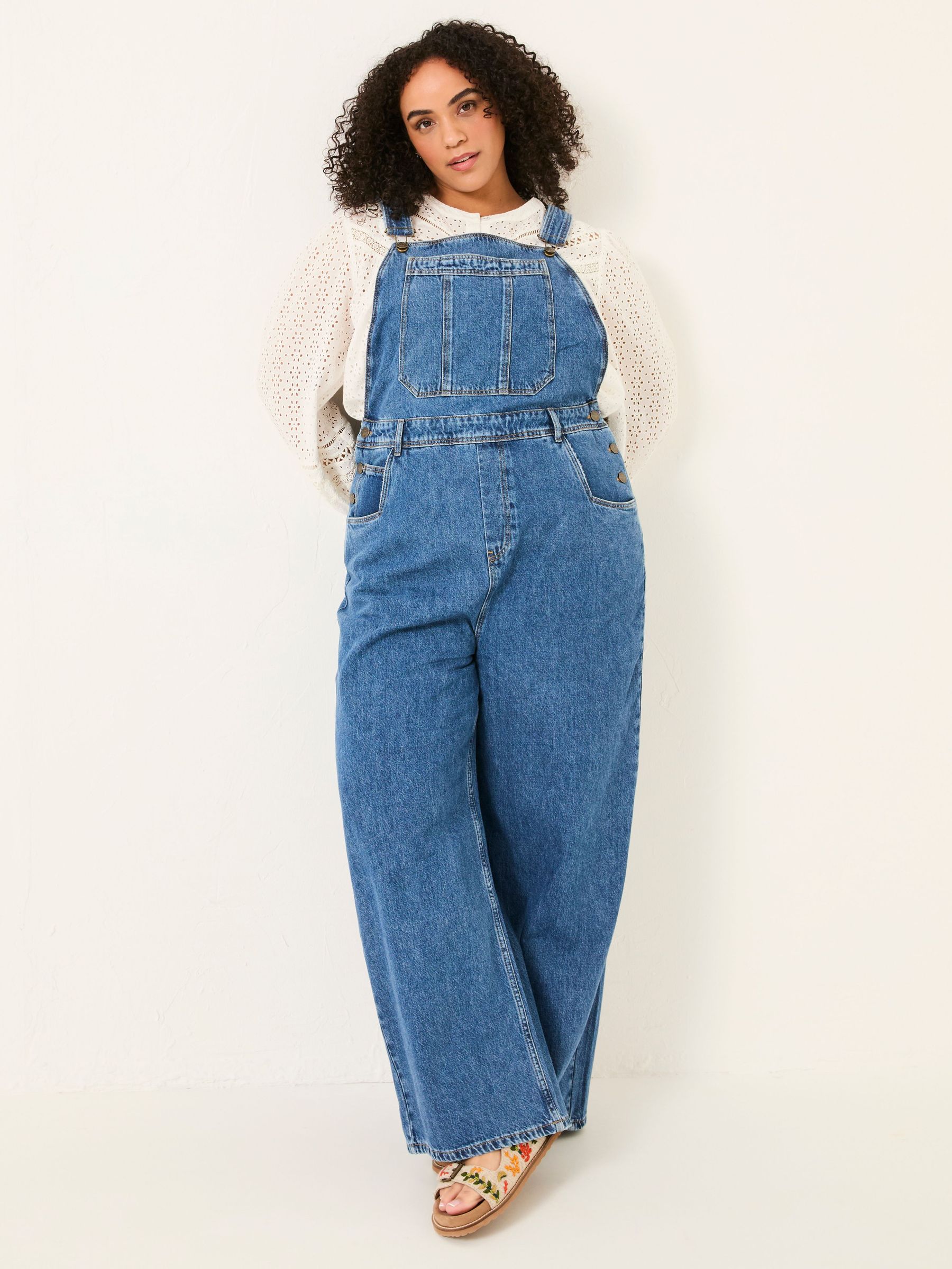 Alexa Denim Vintage Wide Leg Dungarees (AL8323) | £69