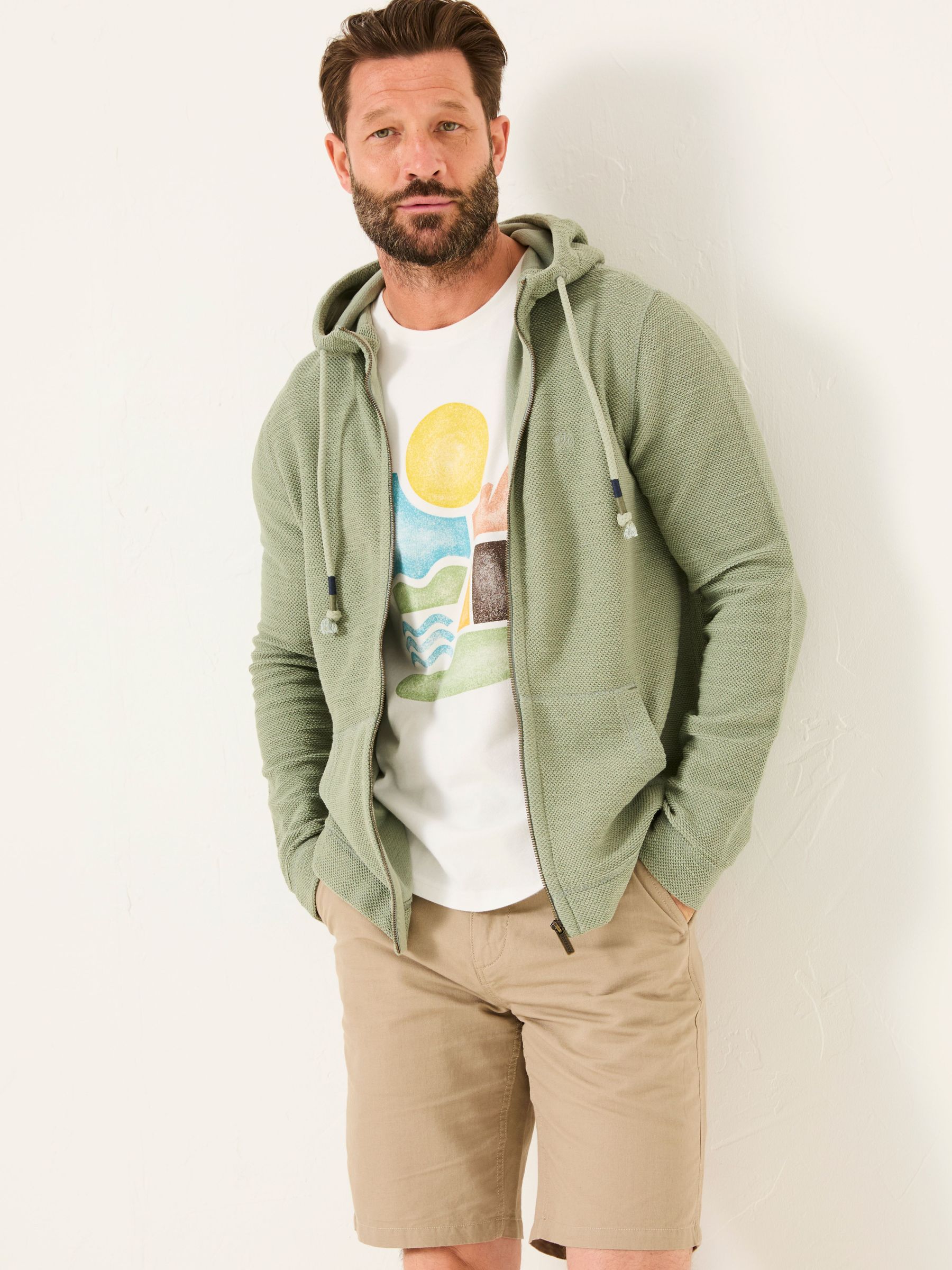 Woolacombe Sage Green Woolacombe Zip Through (AL9021) | £60