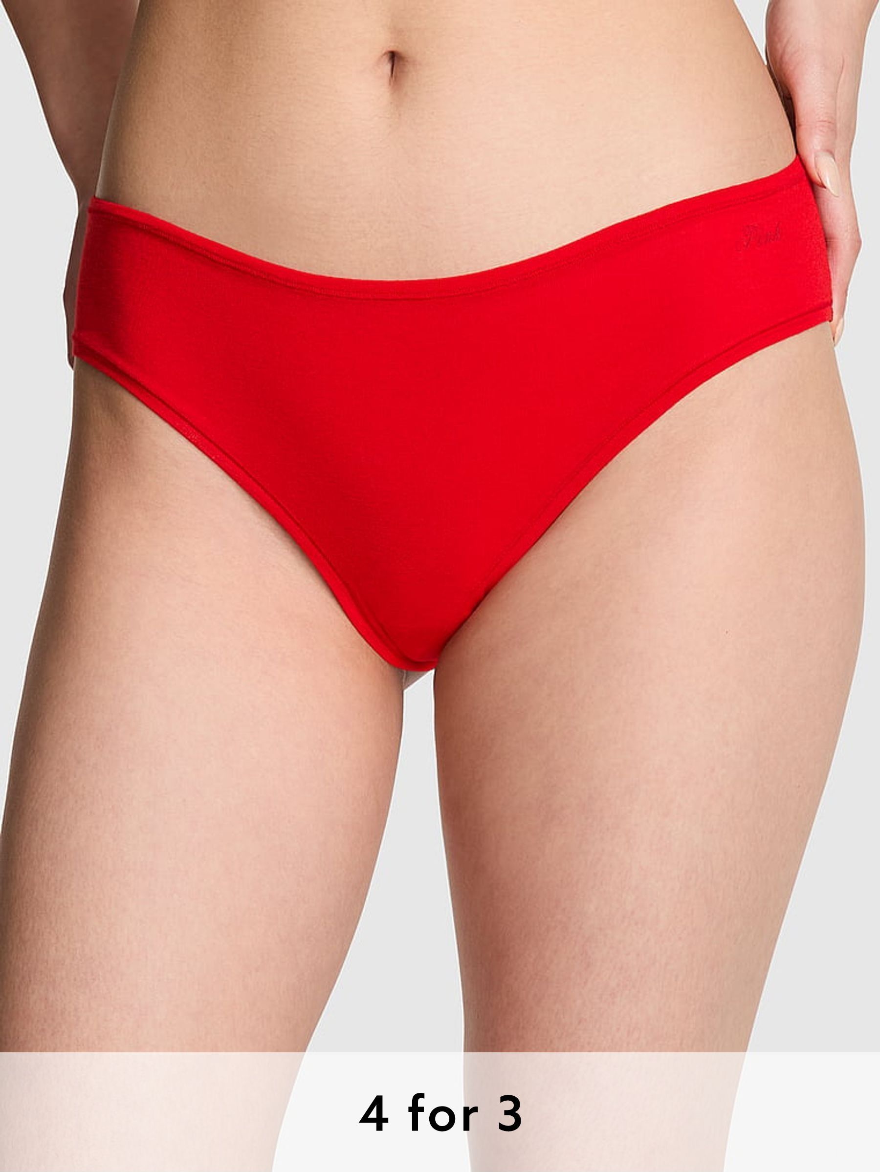Vermillion Red Cheeky Cotton Knickers (AM0885) | £9