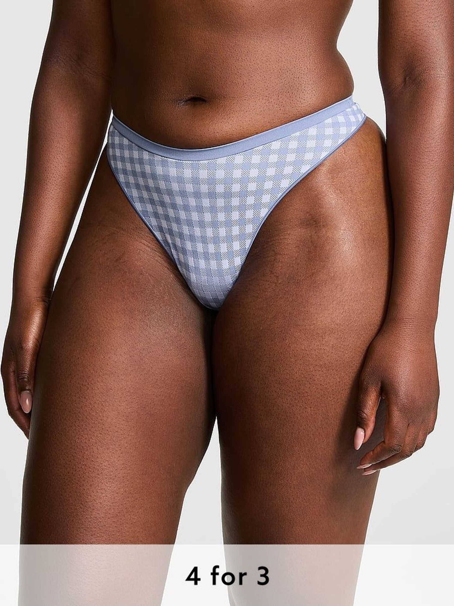Dusty Iris Blue Mini Scoop Thong Knickers (AM0911) | £9