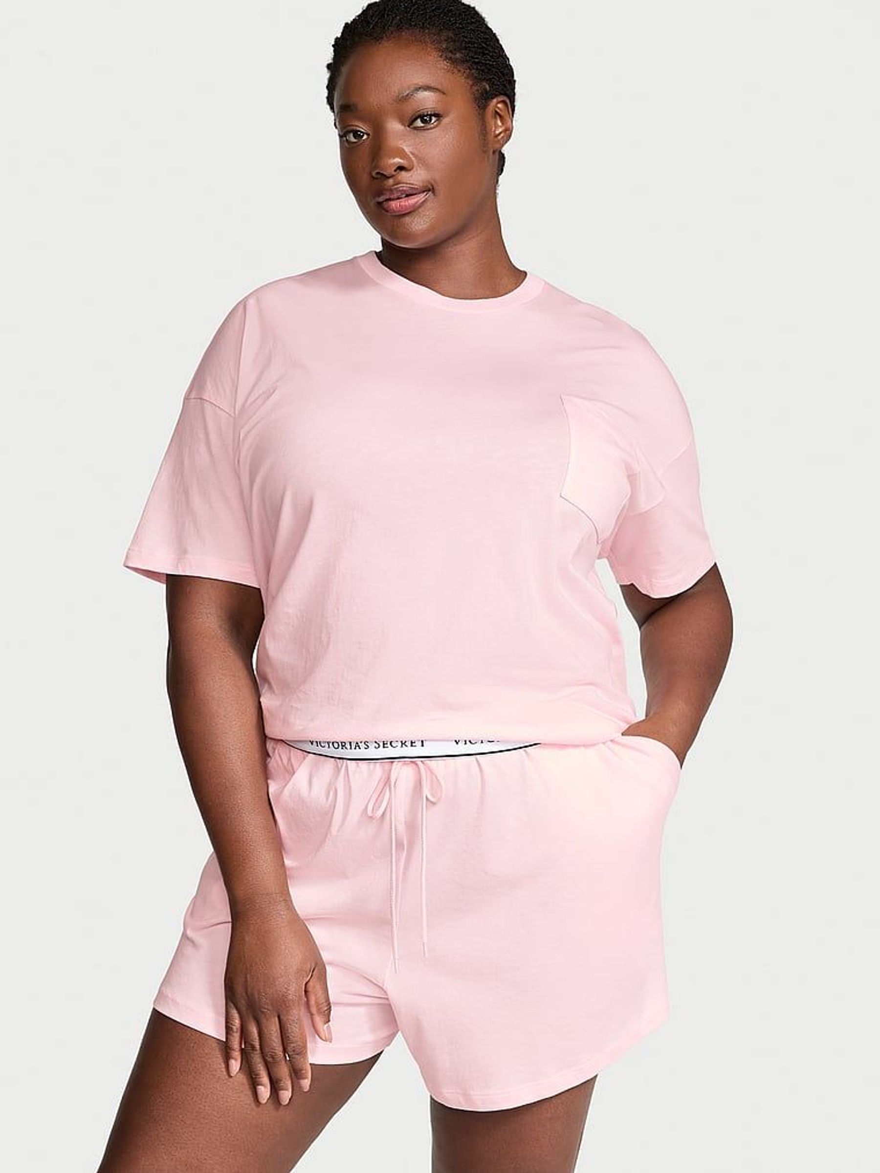 Angel Pink Short Cotton Pyjama Set (AM0923) | £45