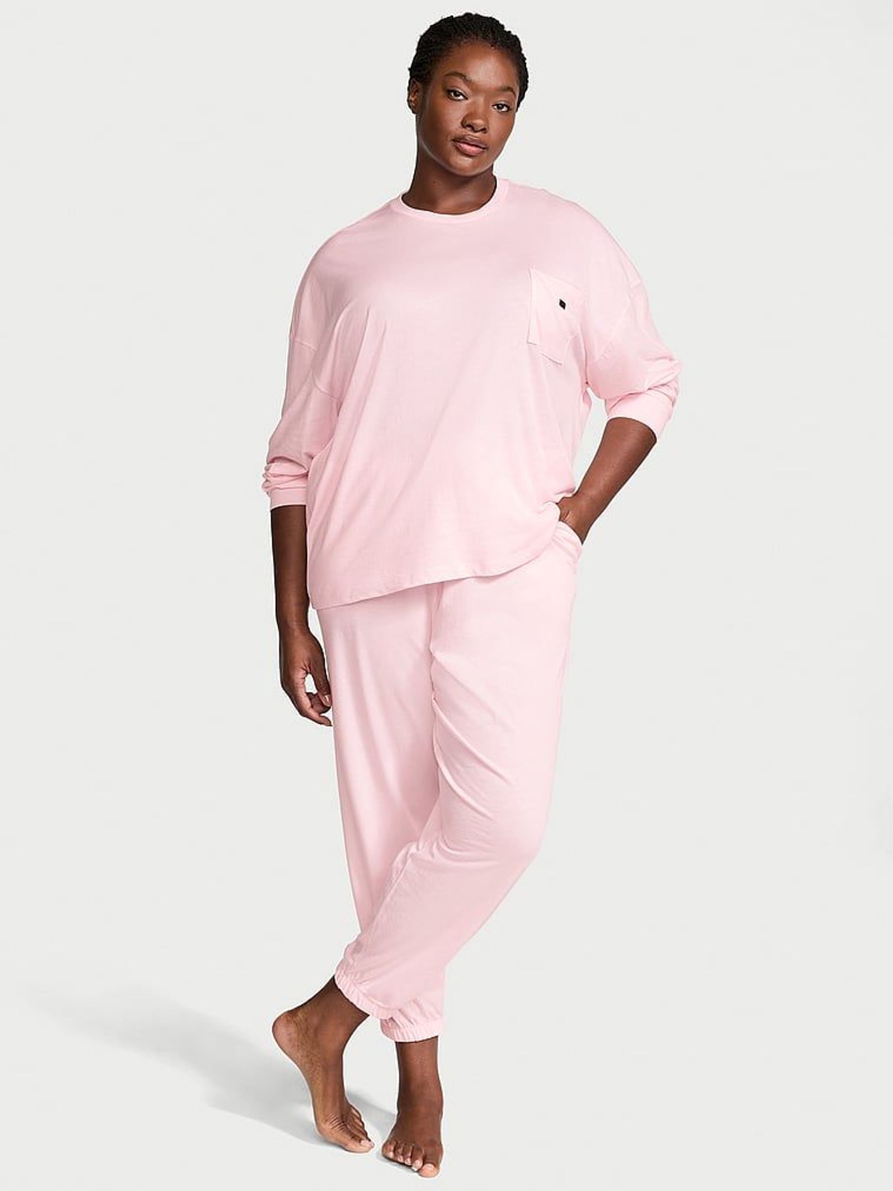 Angel Pink Trouser Cotton Pyjama Set (AM0931) | £49