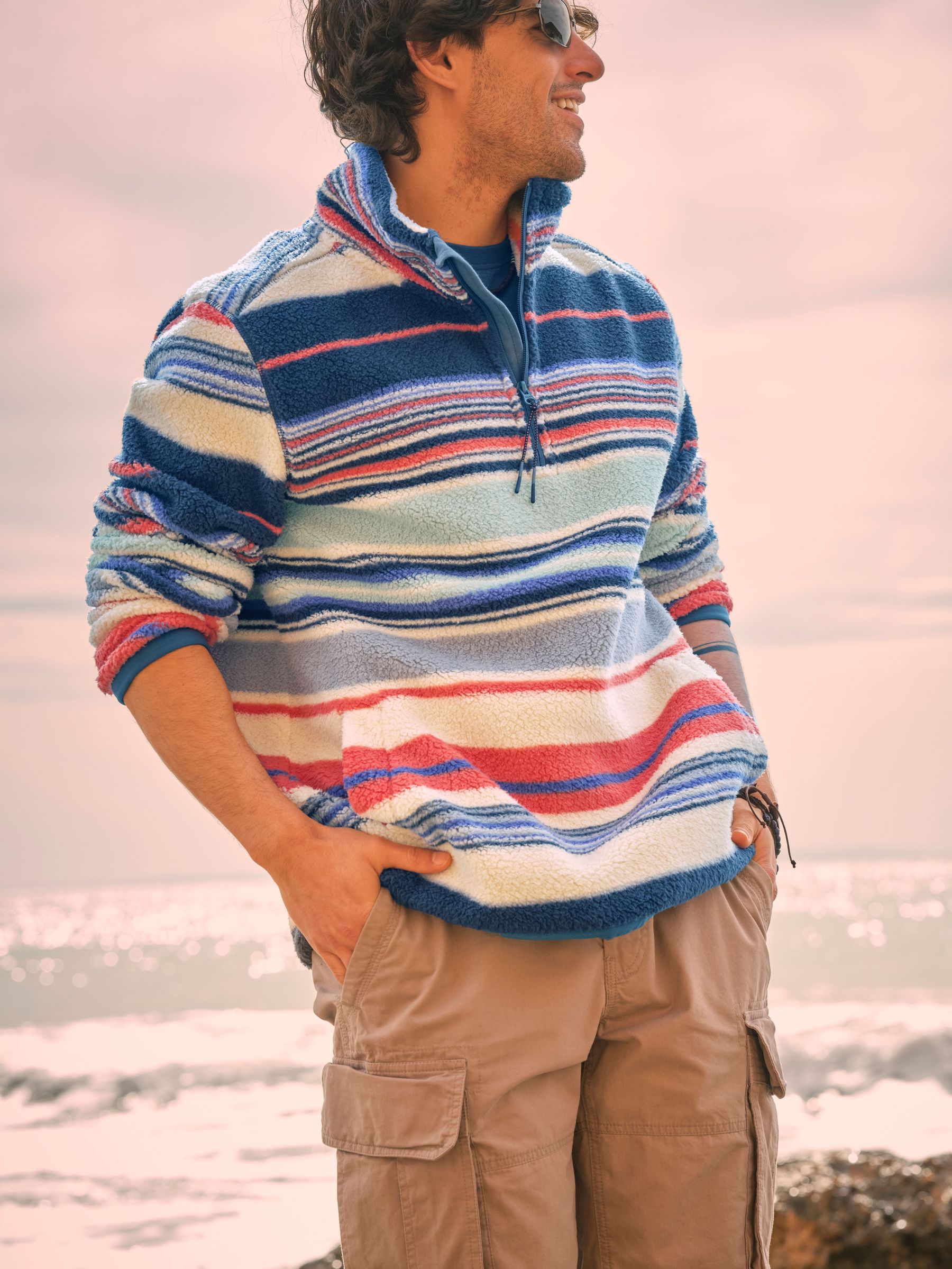 Fleece half zip Blue Stripe Half Zip Fleece (AM2811) | £49.50