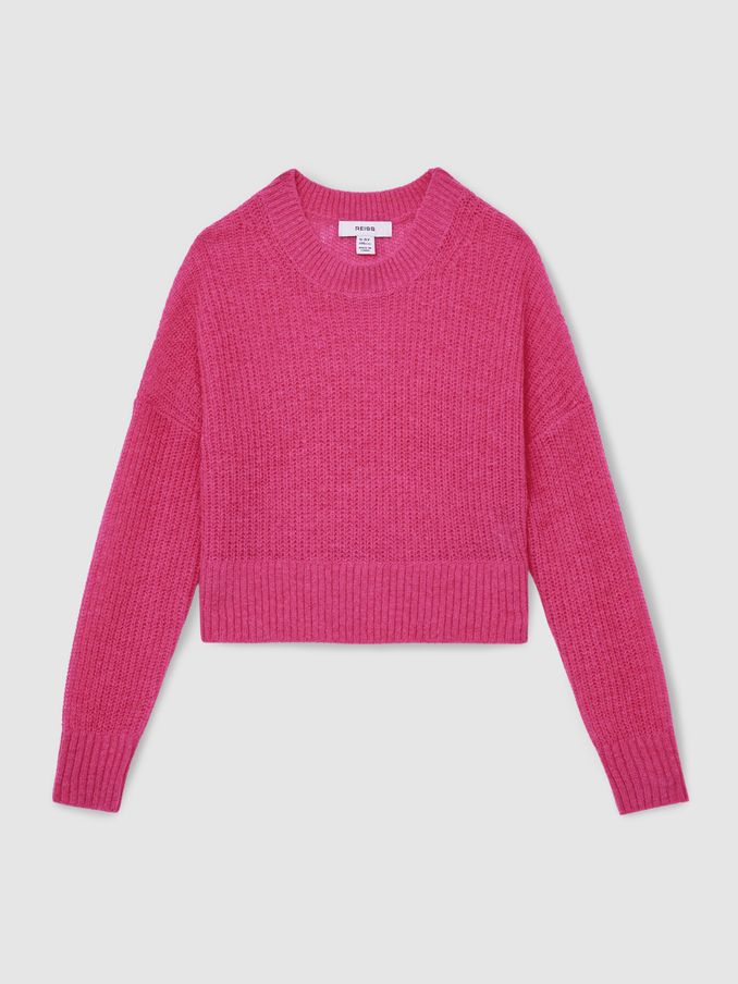 13-14 yrs Rib-Knit Jumper With Wool and Alpaca in Pink (AM4079) | £25