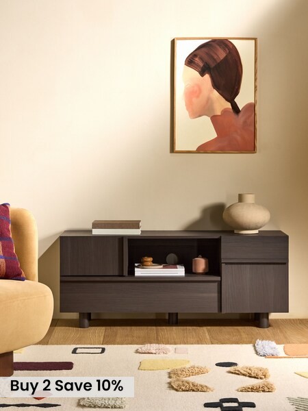 Ascott Up to 50 Inch TV Unit in Dark Wood Effect (AM5629) | £349