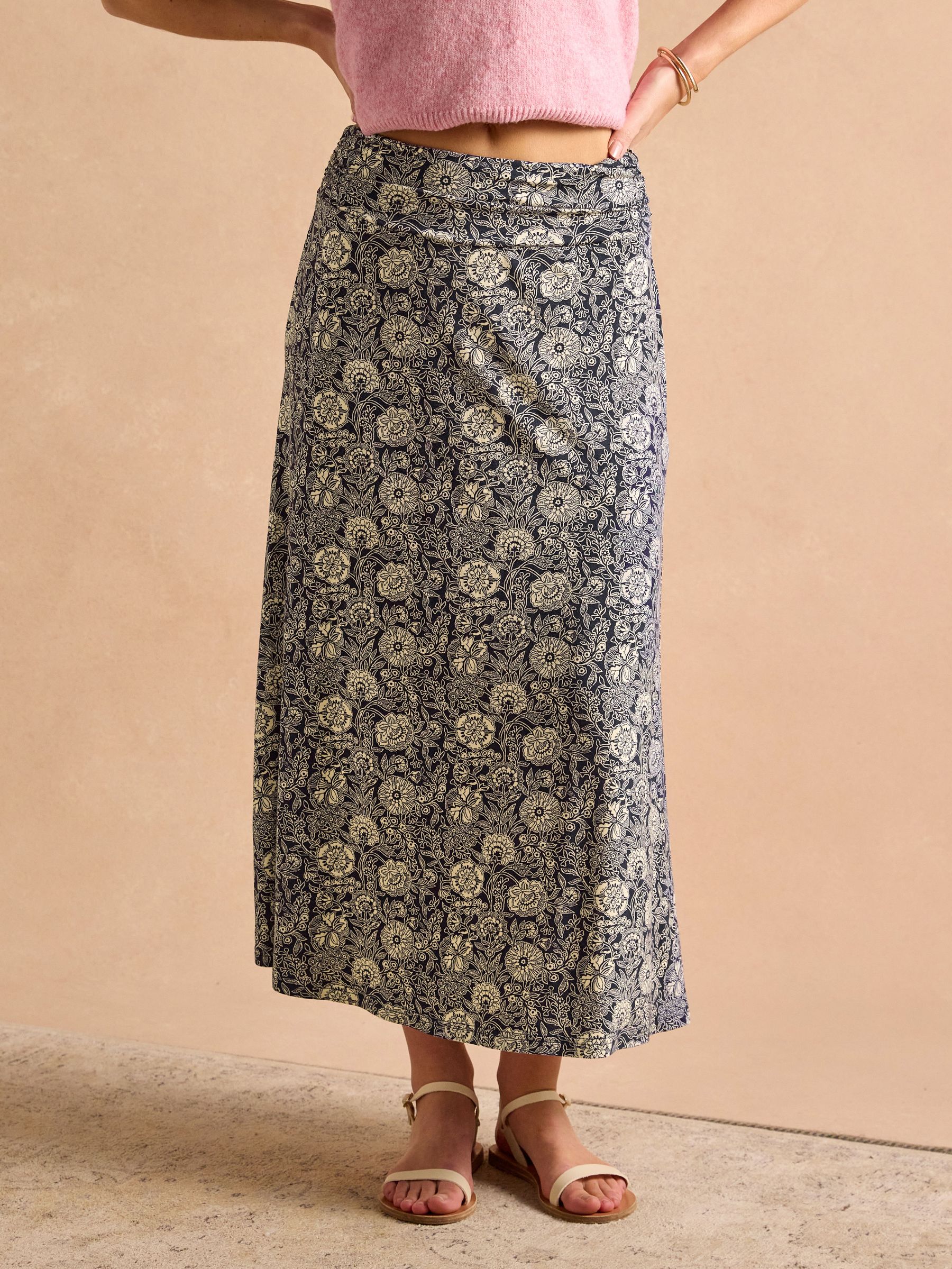 Nia Navy Midi Skirt (AM5767) | £39