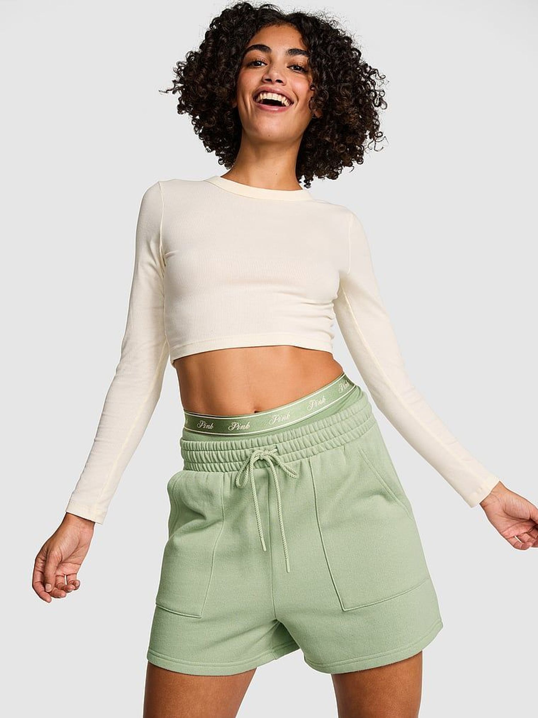 Green Garden Fleece Shorts (AM6493) | £29