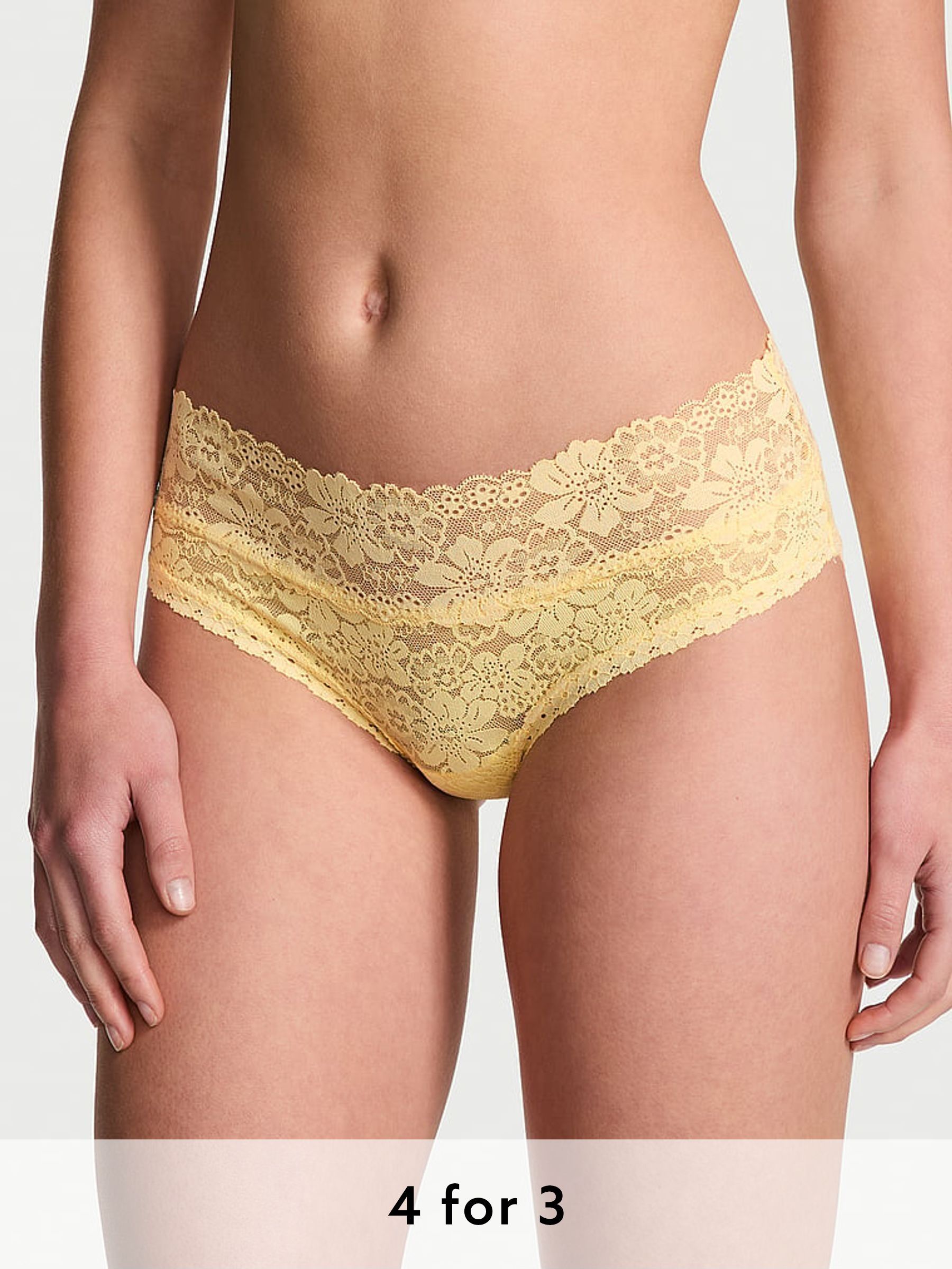 Mellow Yellow Hipster Floral Lace Knickers (AM6537) | £9