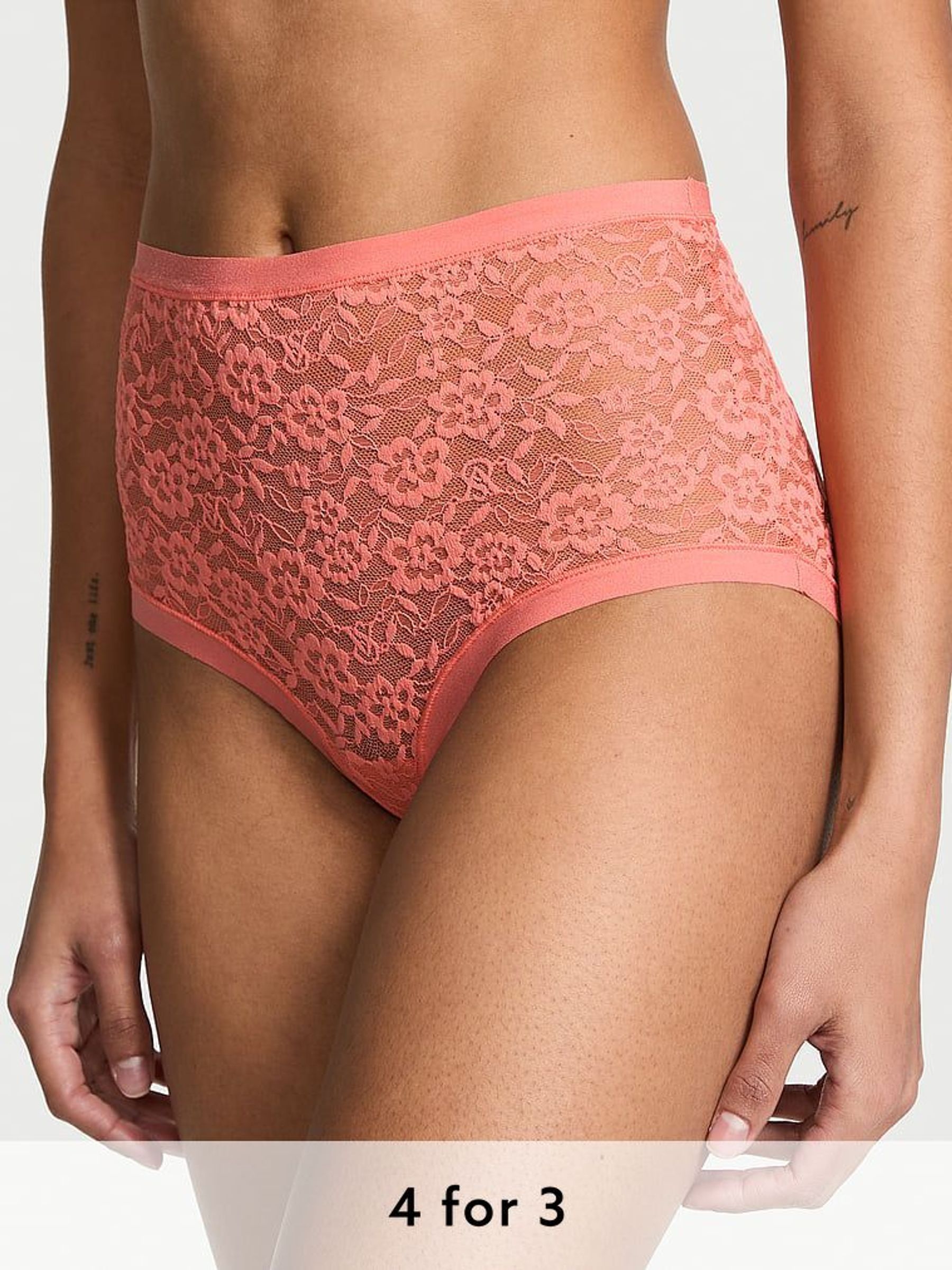 Coral Ribbon Orange Brief Knickers (AM6815) | £9