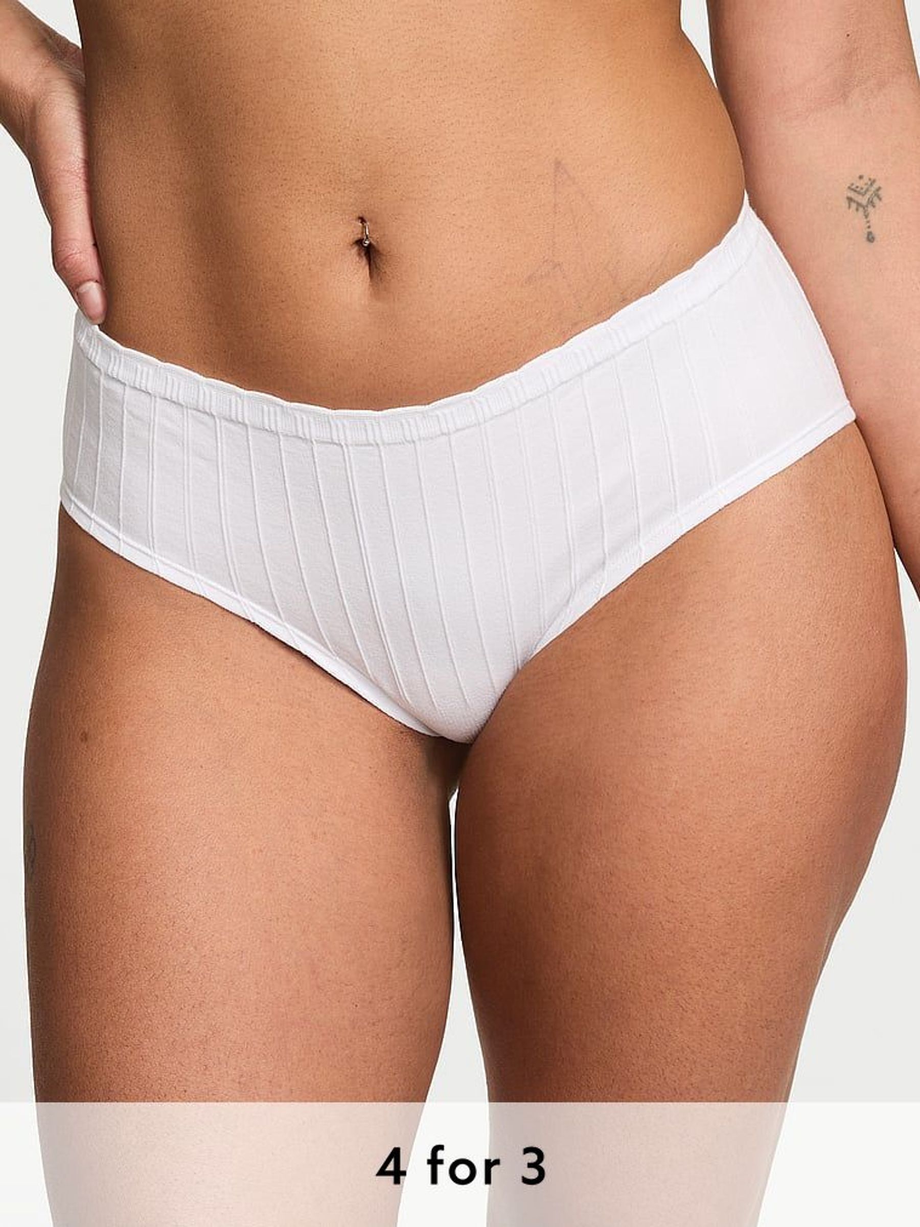 White Hipster Rib Knickers (AM6817) | £9
