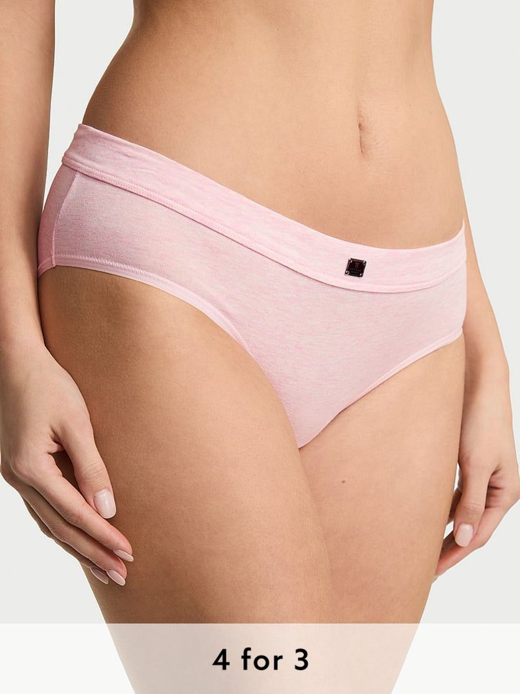 Pink Petal Heather Hipster Cotton Logo Knickers (AM6825) | £9