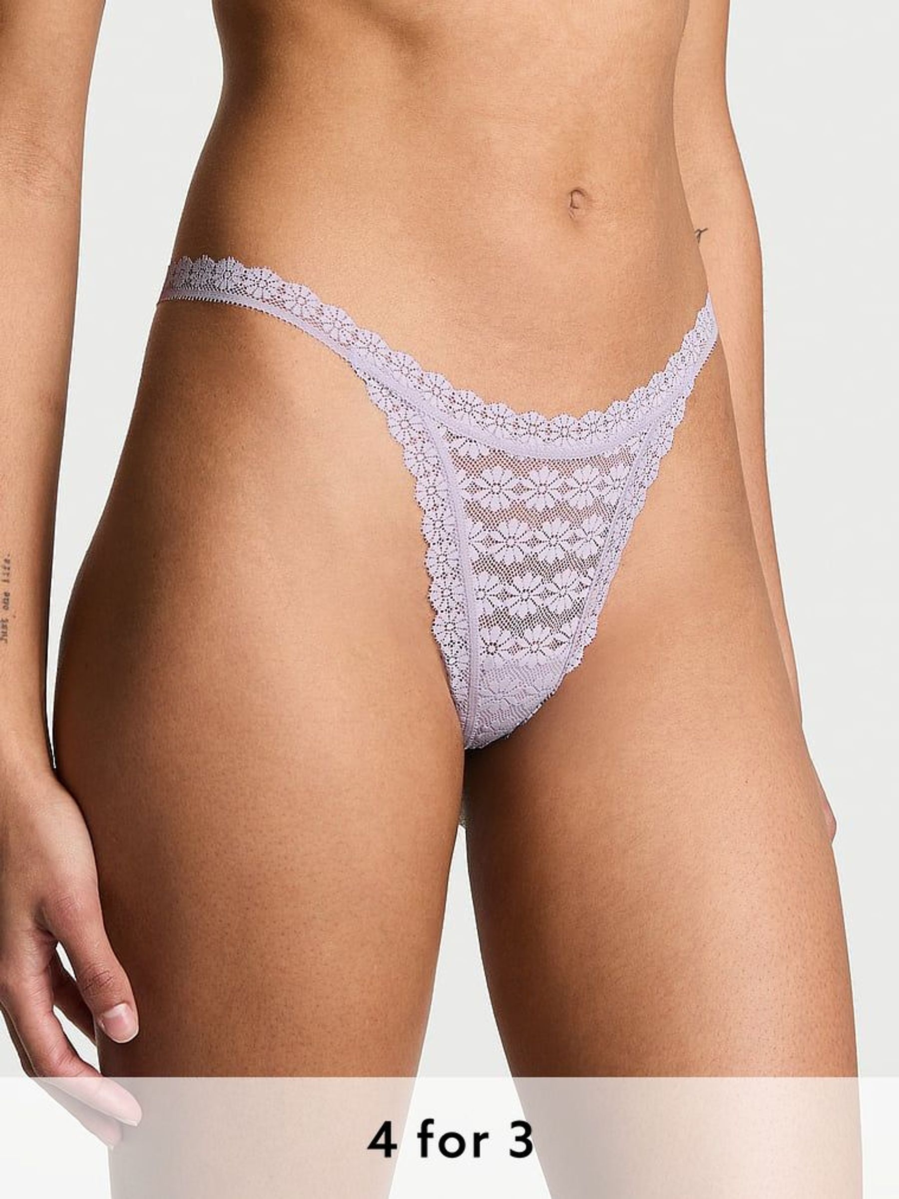 Feather Purple Thong Knickers (AM6846) | £9