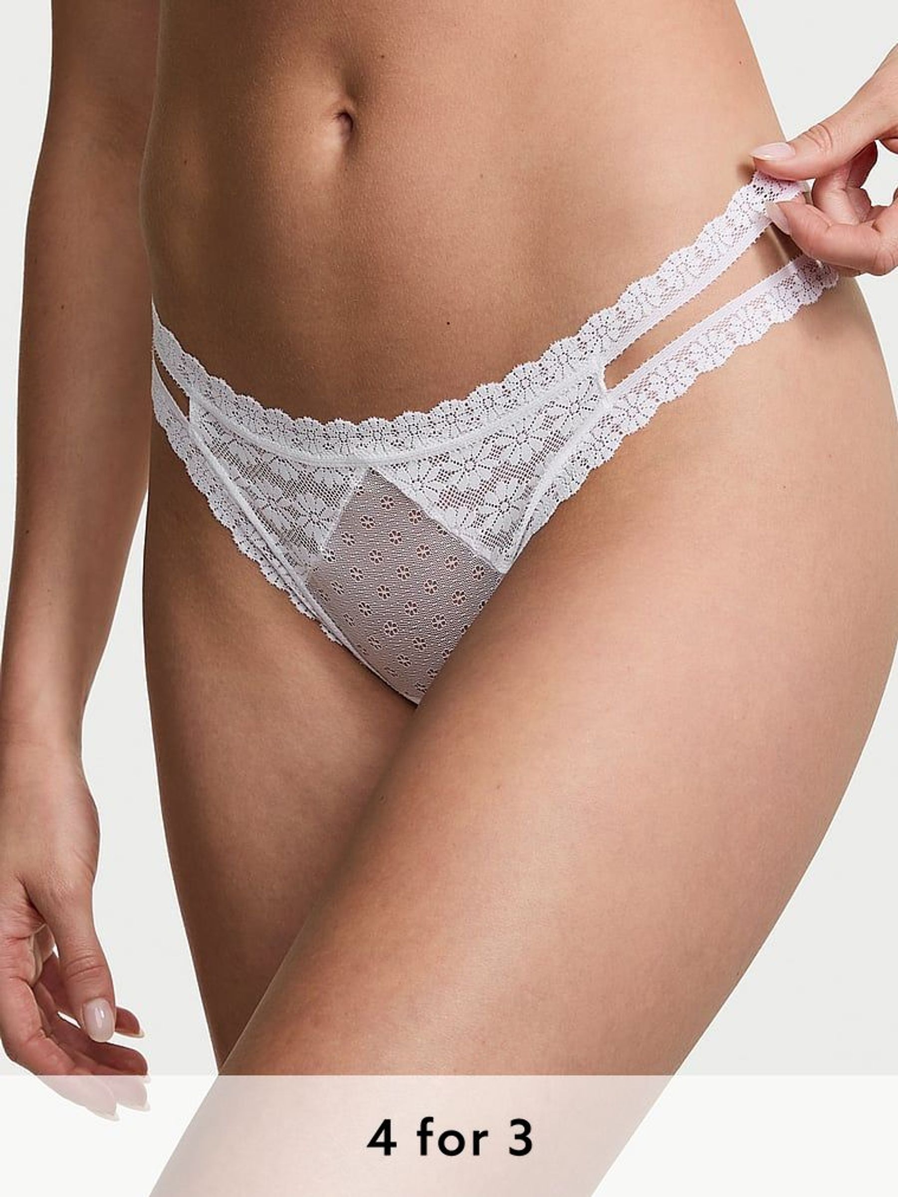 White Double Strap Thong Knickers (AM6860) | £9