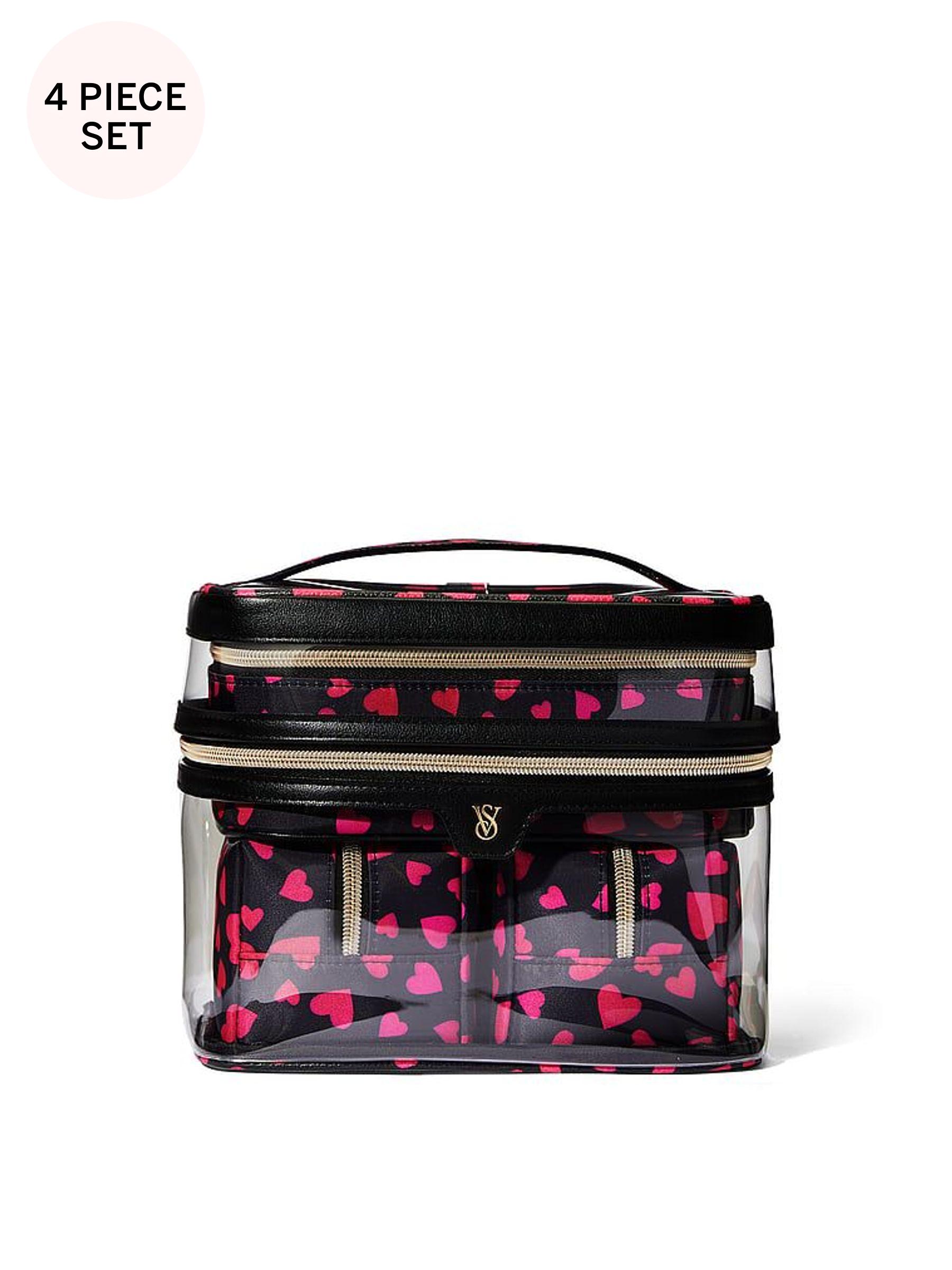 Black & Pink Hearts 4 in 1 Makeup Bag (AM6872) | £45