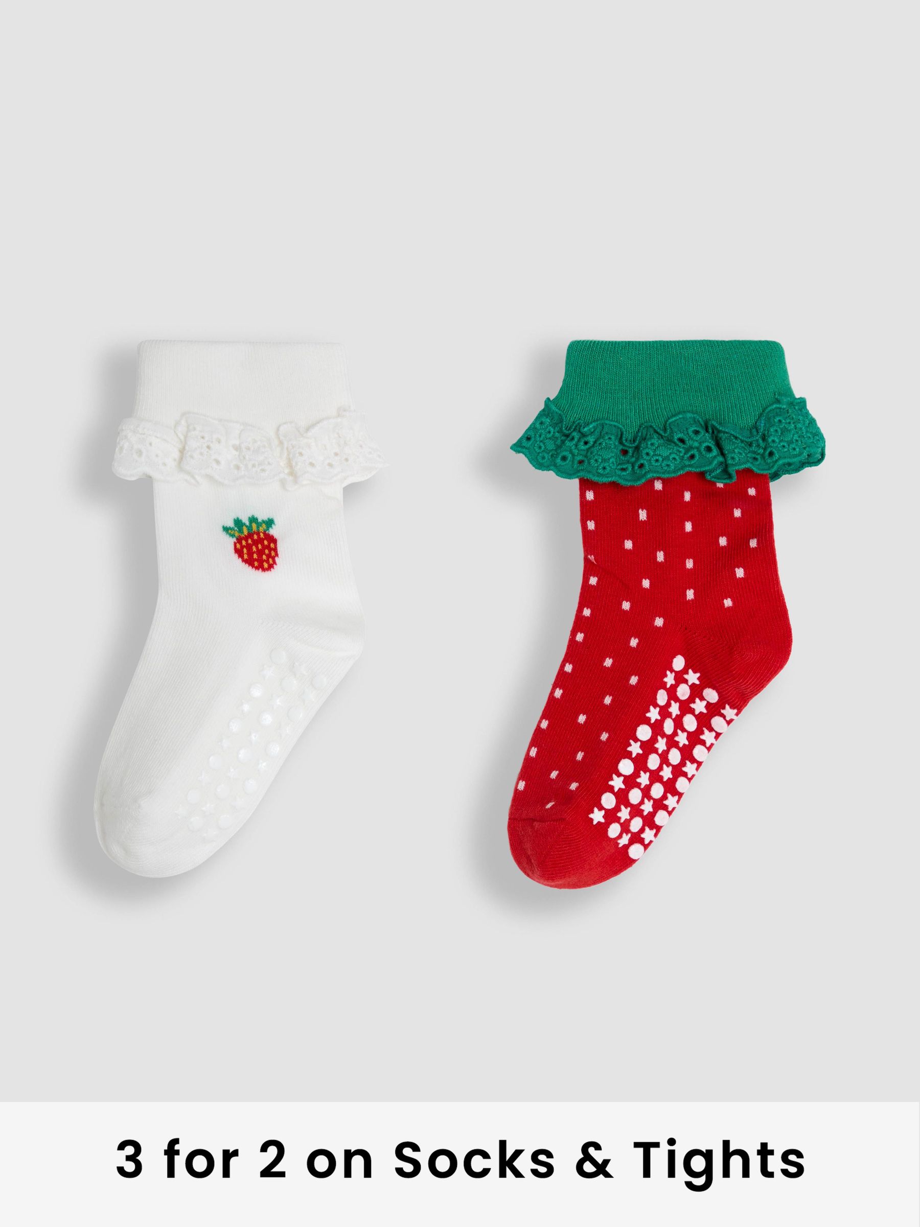 Red 2-Pack Frilly Socks (AM7716) | £9.50