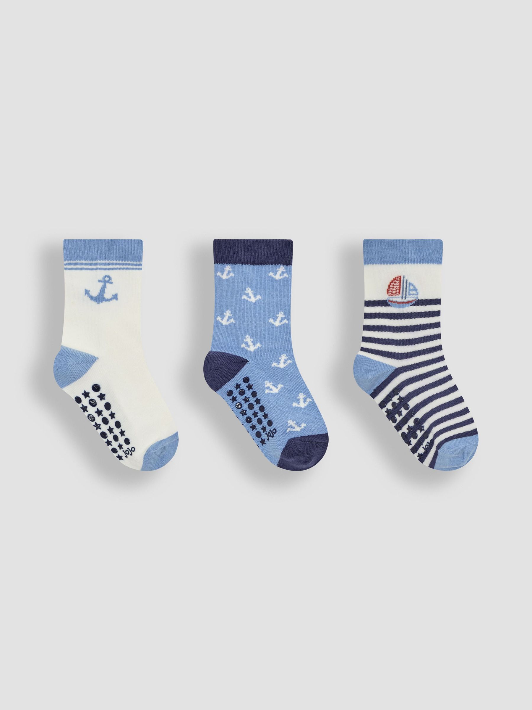 Blue 3-Pack Printed Socks (AM7747) | £9.50