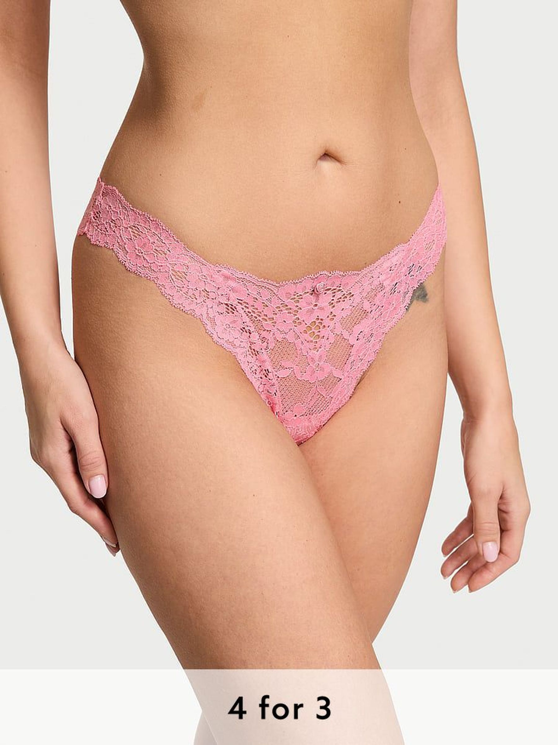 Pink Hope Brazilian Lace Knickers (AM7905) | £14