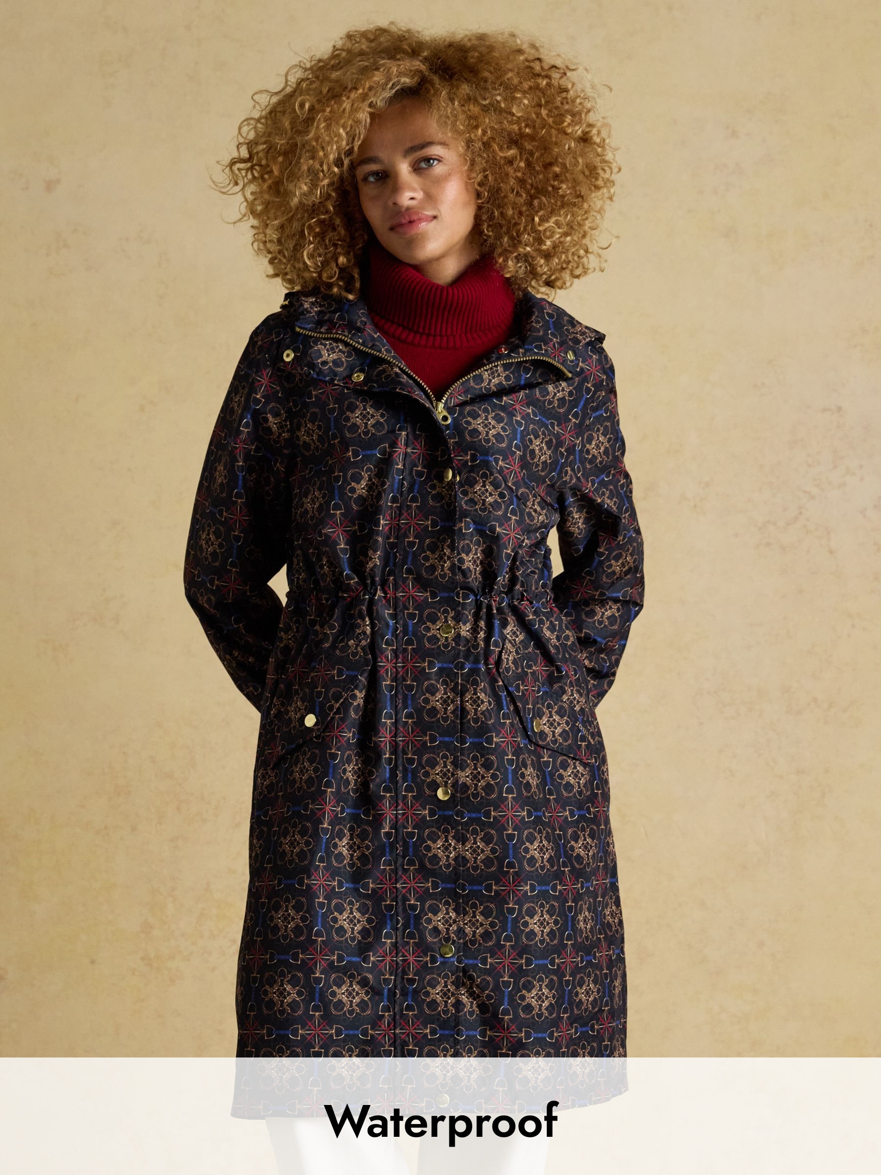 Holkham Navy Horse Tack Waterproof Packable Raincoat With Hood (AM8332) | £41