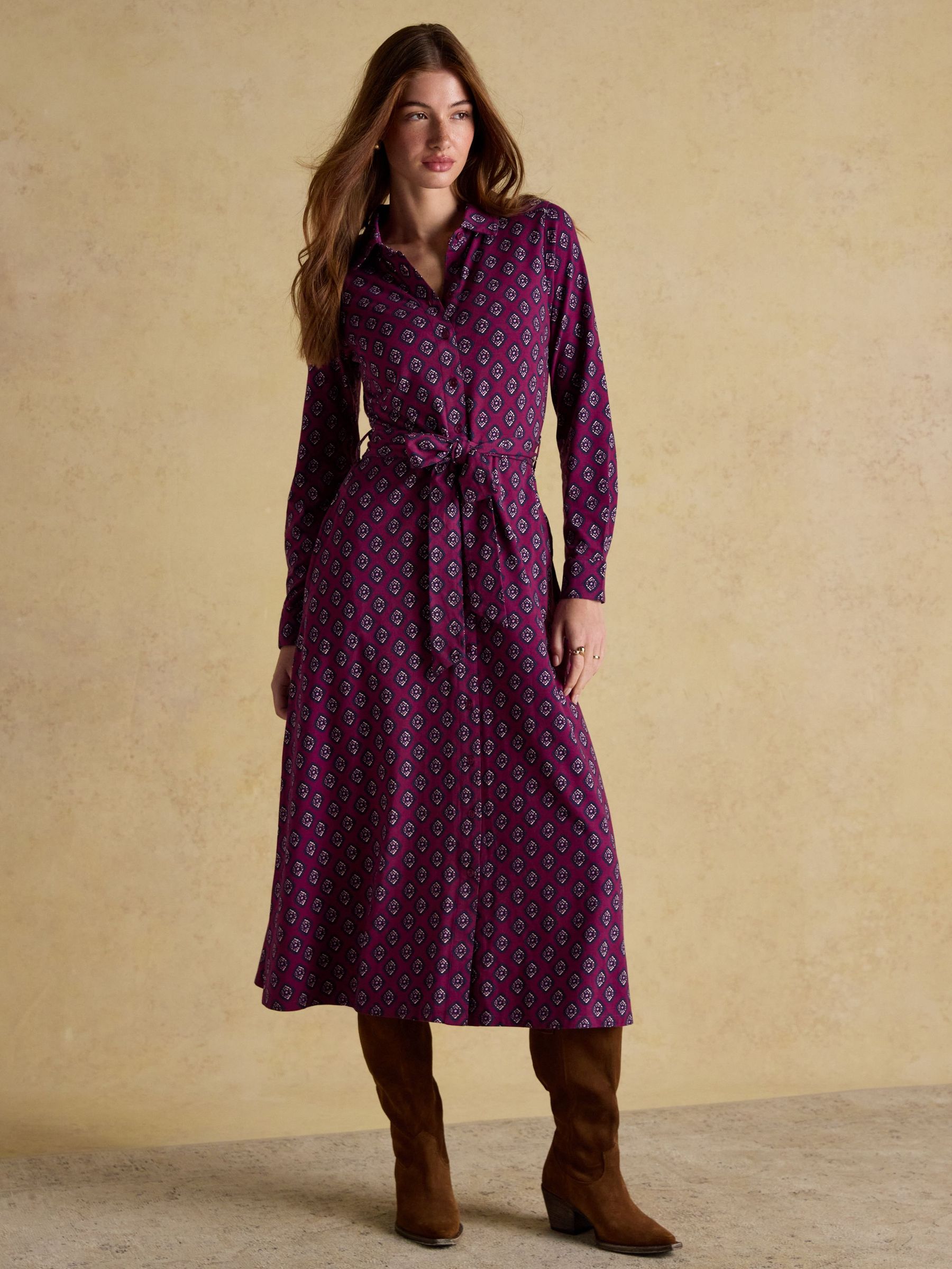 Theodora Burgundy Red Jersey Shirt Maxi Dress