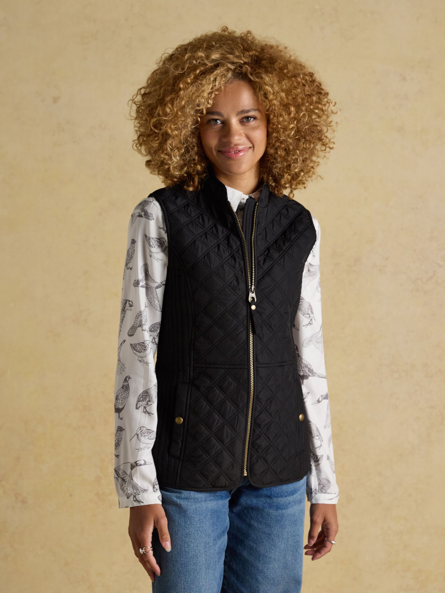 Minx Black Showerproof Diamond Quilted Gilet