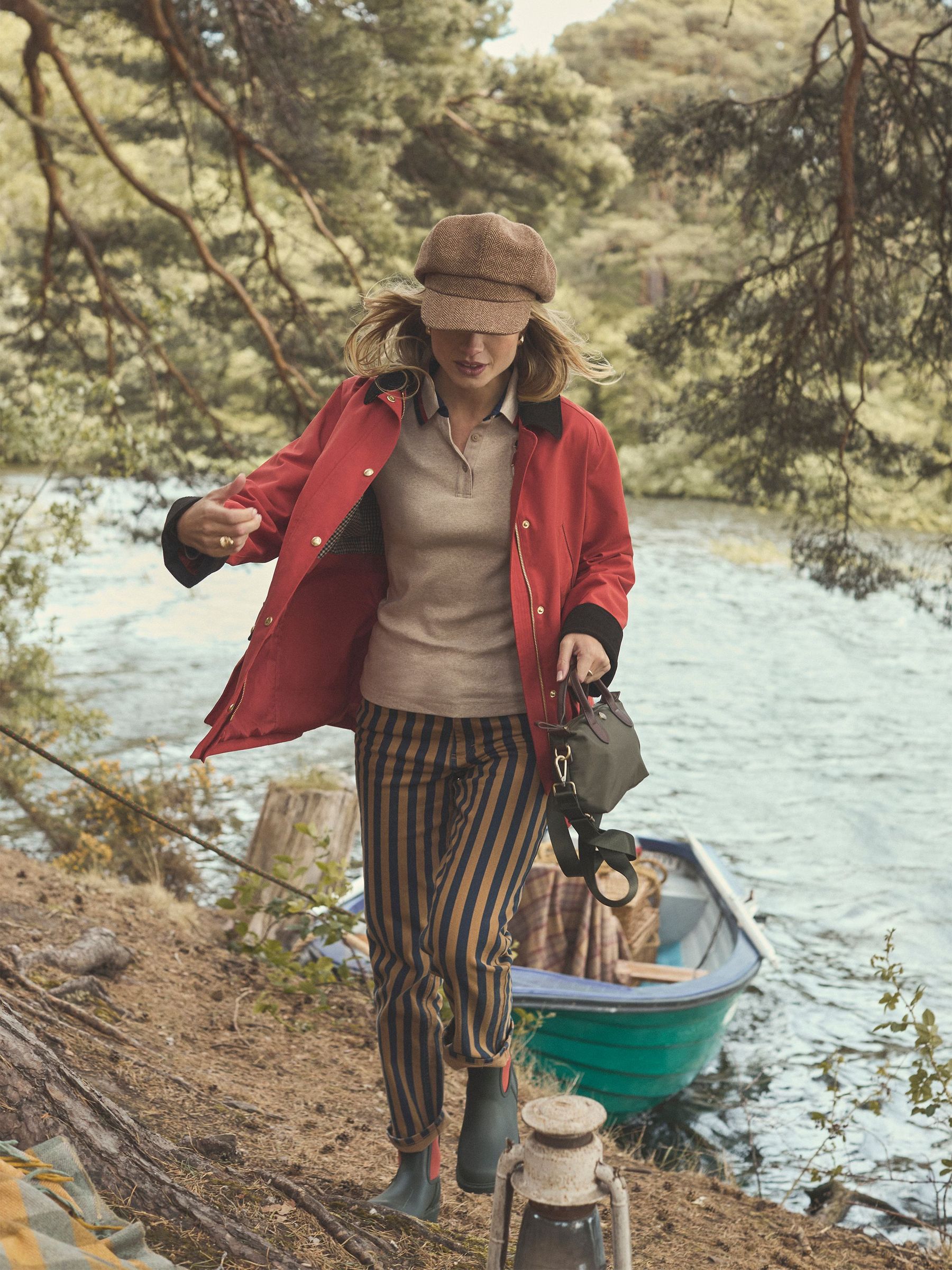 Navy Stripe Straight Fit Mid Rise Jeans (AM8406) | £69