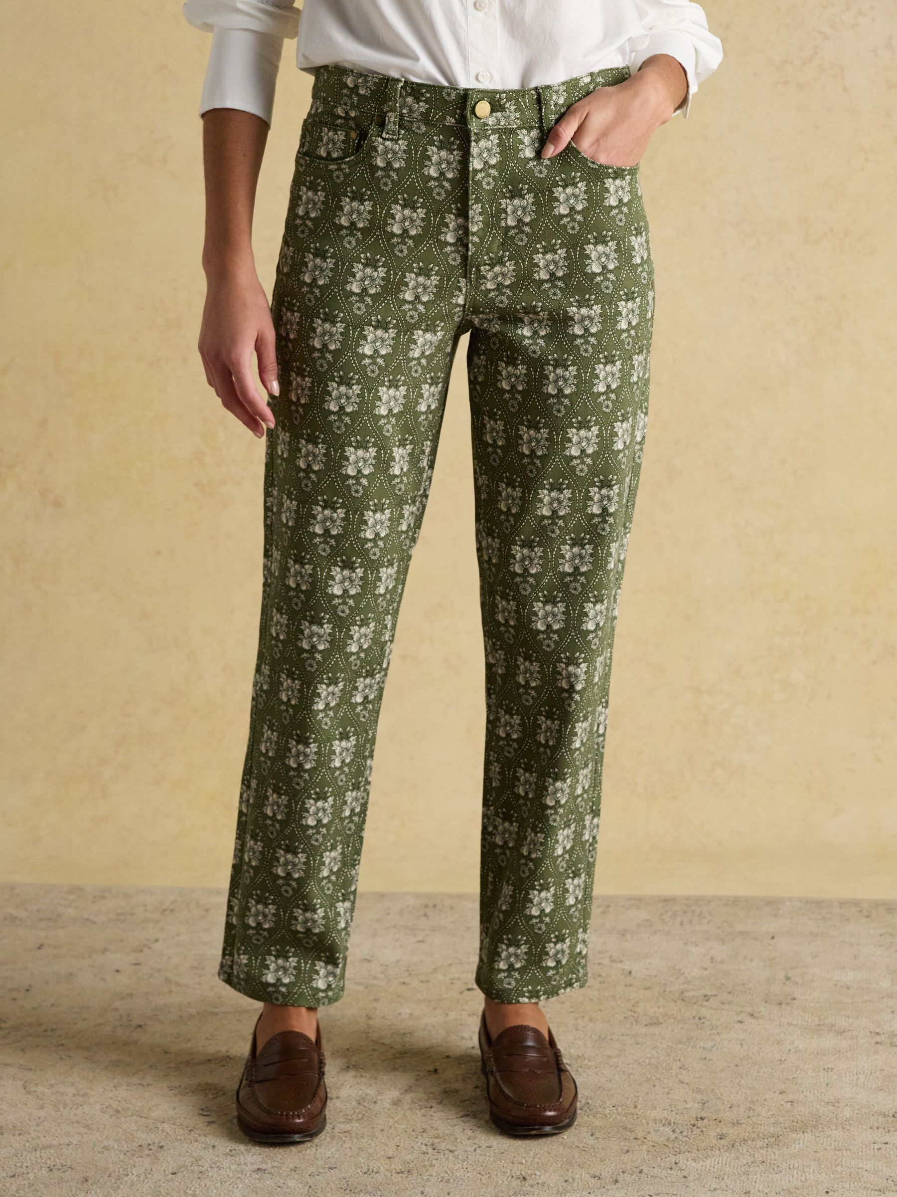 Khaki Green Mid Rise Jeans