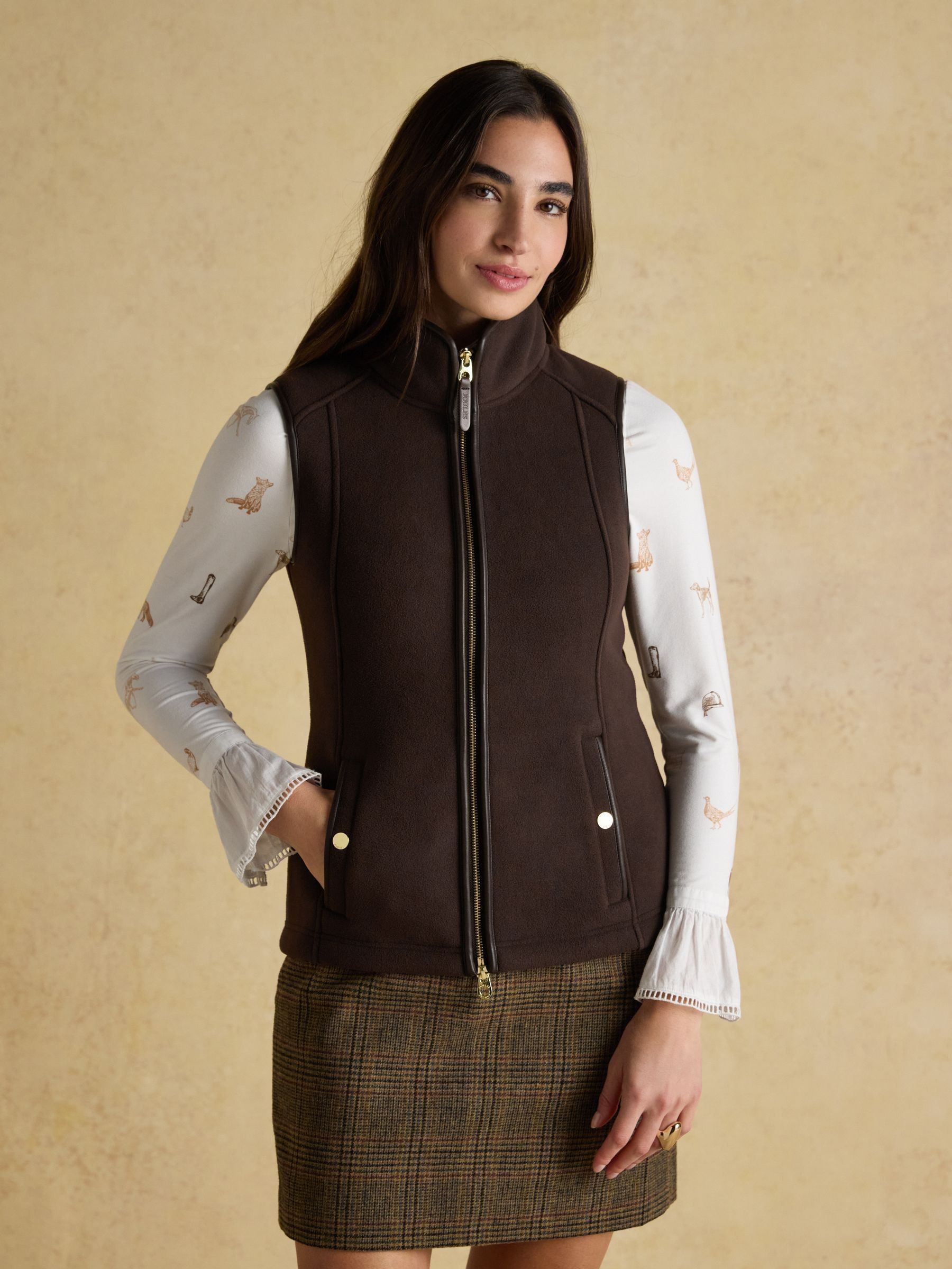 Heritage Brown Fleece Gilet (AM8431) | £65