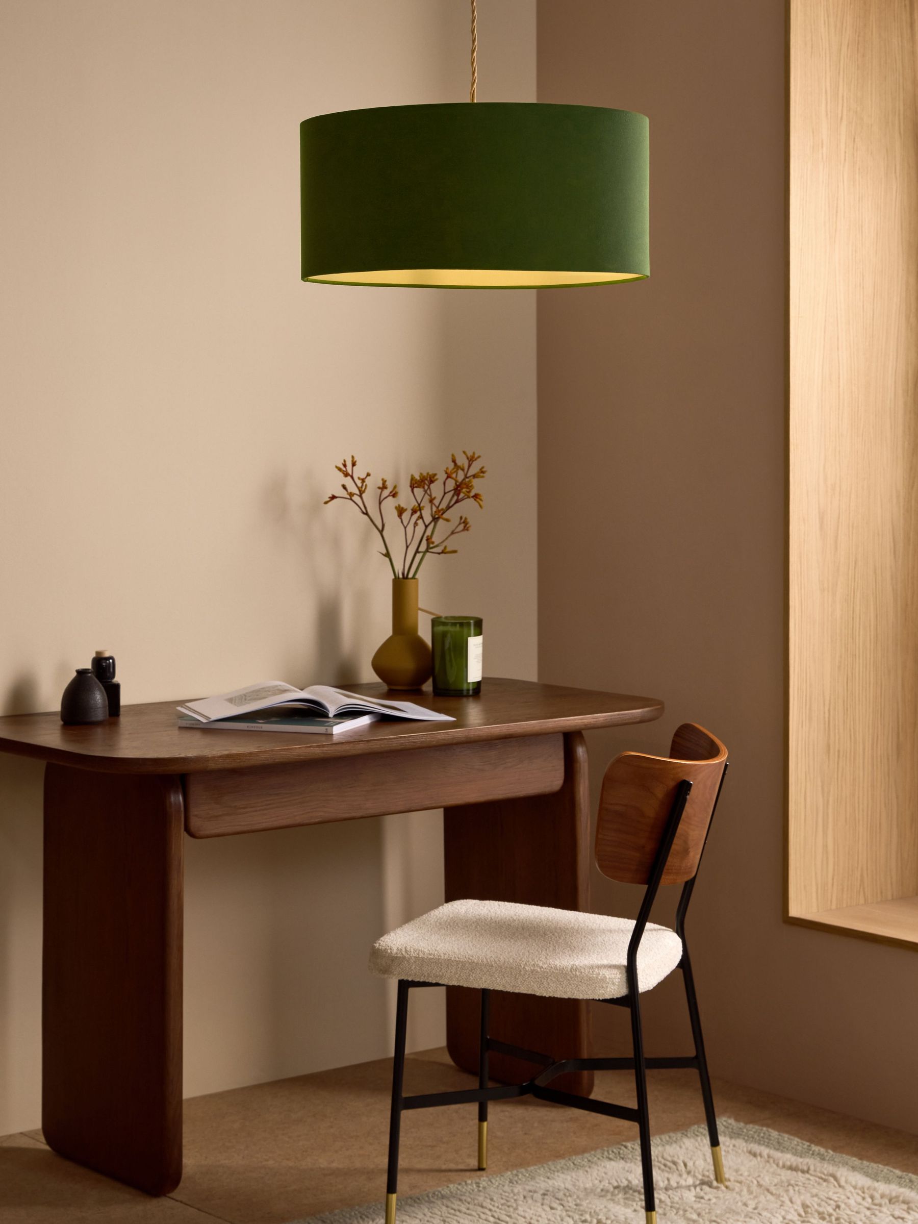 Oro Pendant Drum Lamp Shade in Green (AM8924) | £49