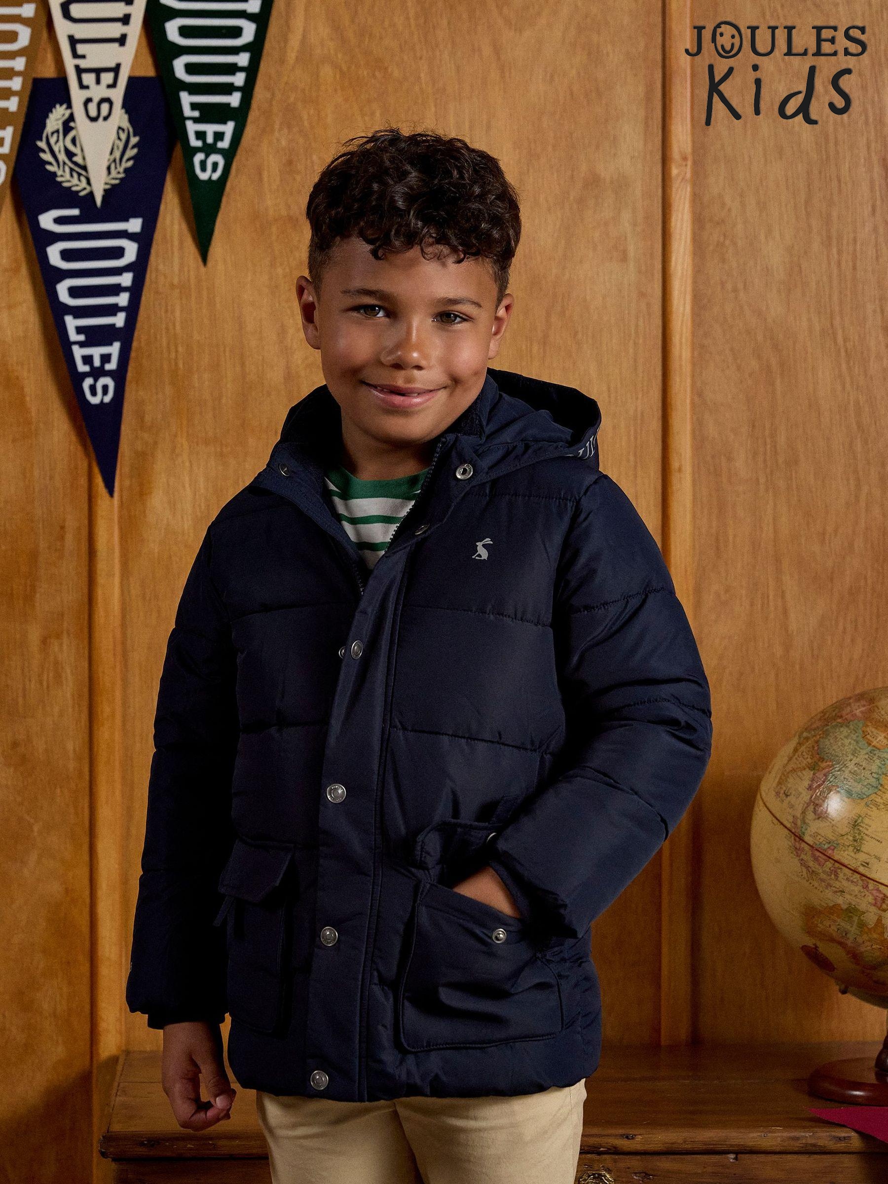 Boys' Adventurer Navy Mid Weight Showerproof Padded Coat (AN2550) | £29 - £36