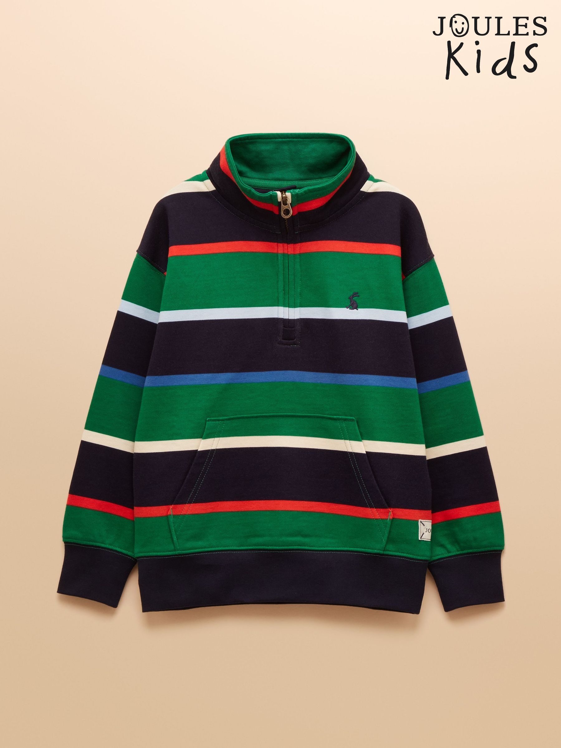 Boys' Alfie Multi Stripe Quarter Zip Sweatshirt (AN2560) | £28 - £34