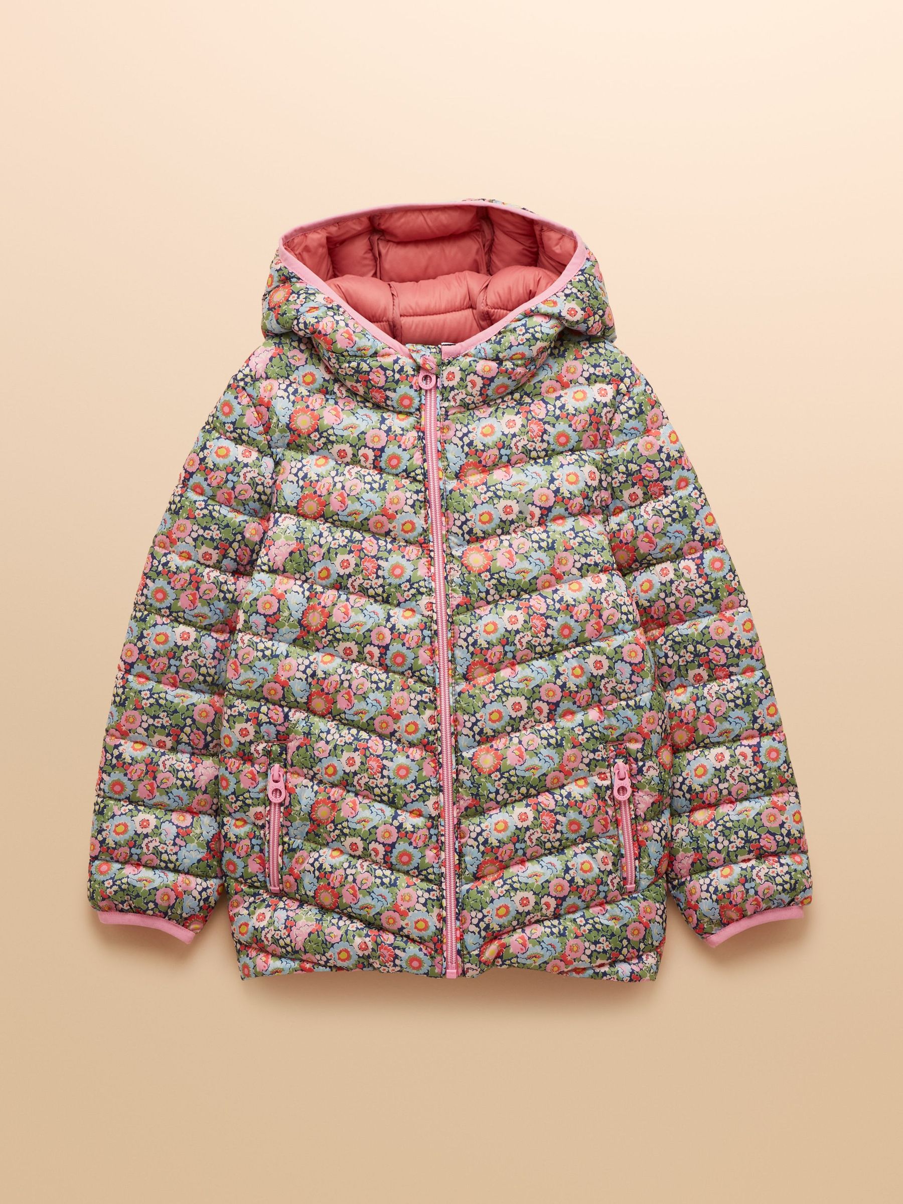 Kids' Cairn Multi Ditsy Showerproof Padded Coat with Hood (AN2909) | £34 - £37