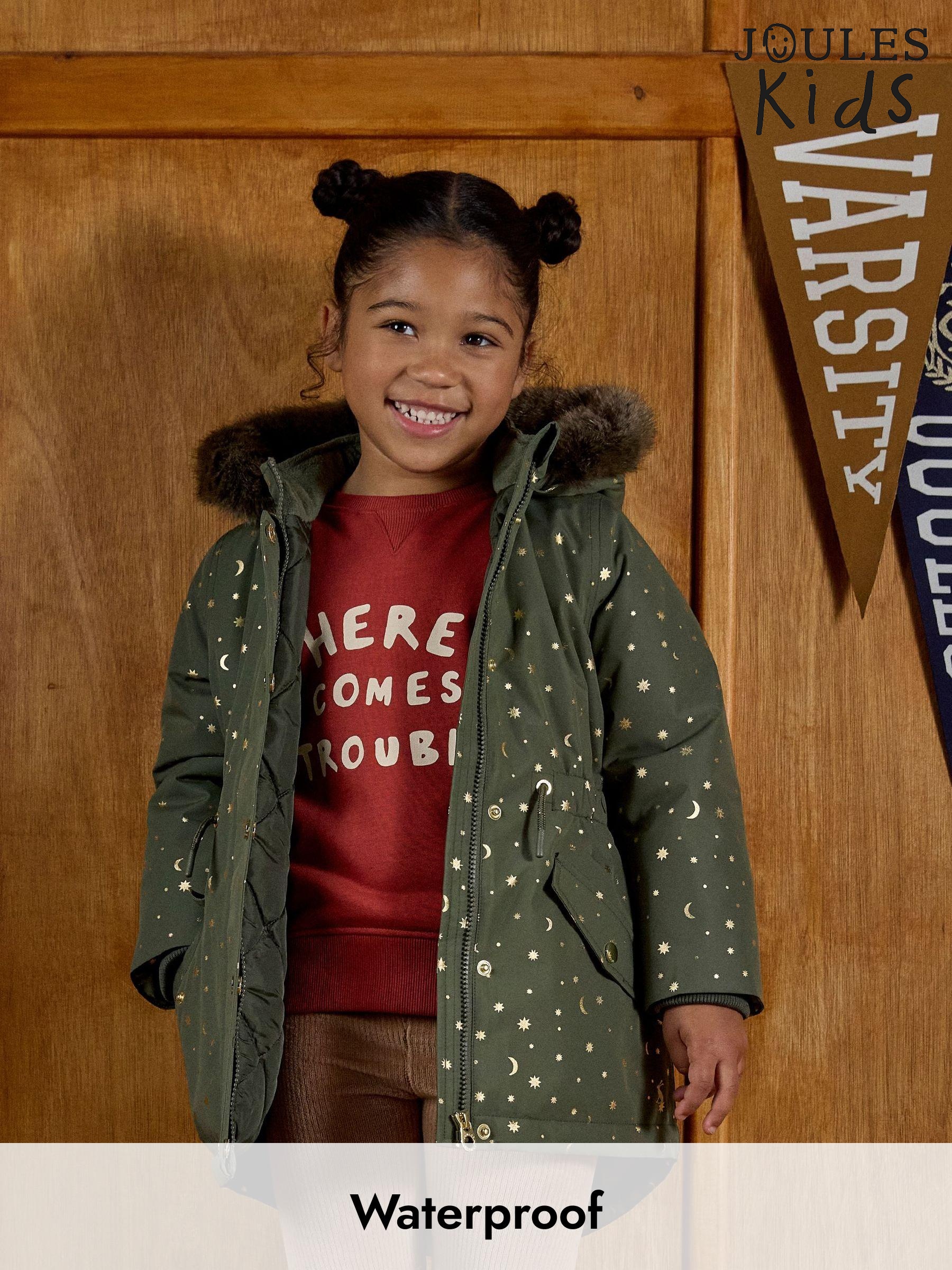 Girls' Alix Khaki Green Waterproof Parka Coat (AN2915) | £64 - £69