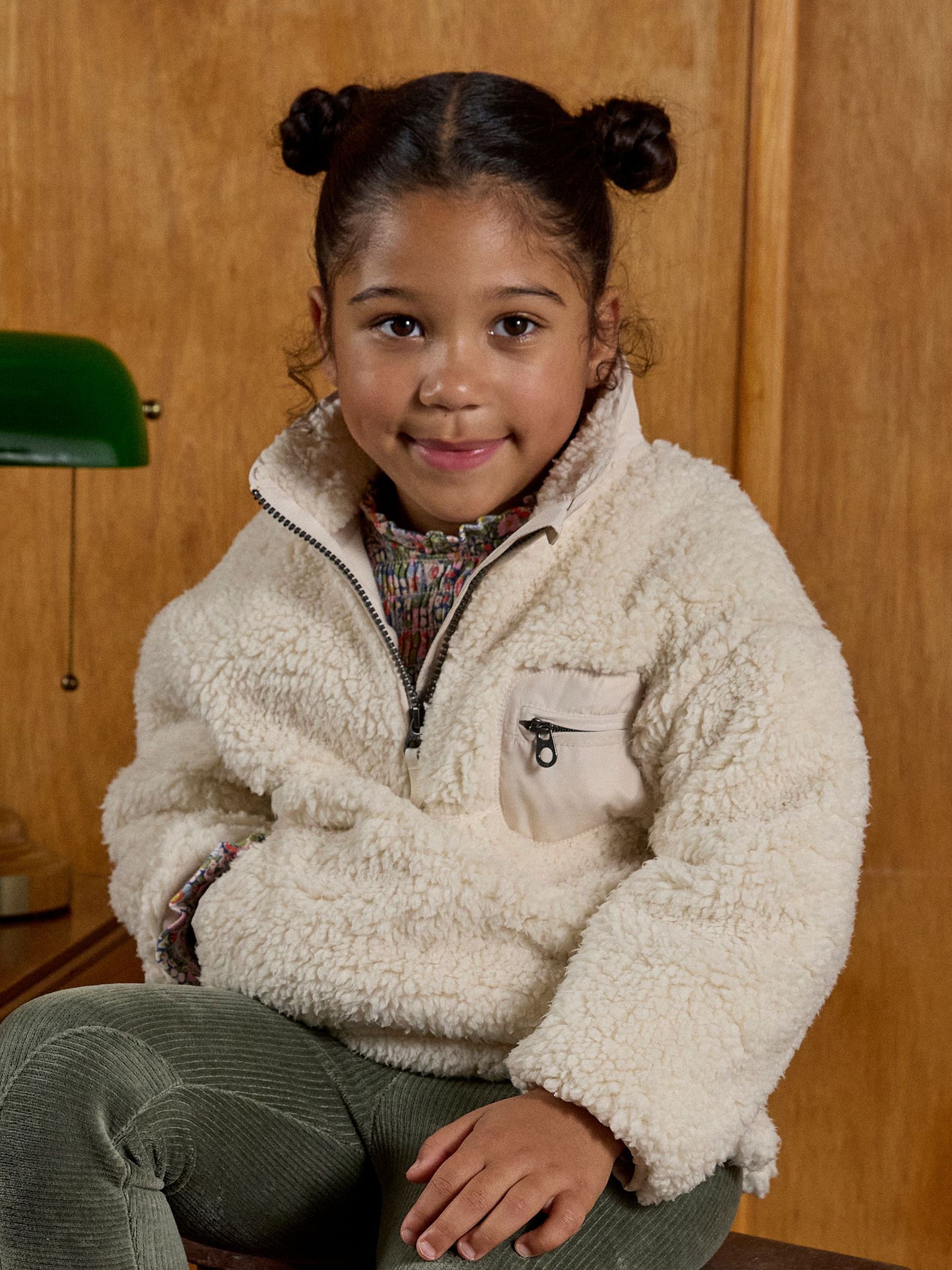 Girls' Tilly Cream Quarter Zip Fleece (AN2962) | £29 - £35