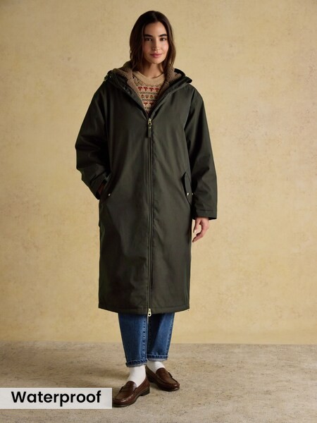 Coverall Green Oversized Fleece Lined Waterproof Coat