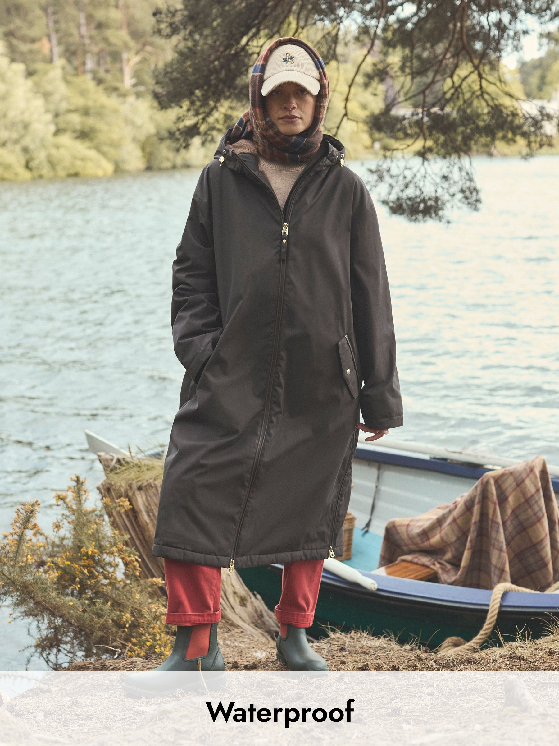 Coverall Brown Oversized Fleece Lined Waterproof Coat (AN3750) | £149