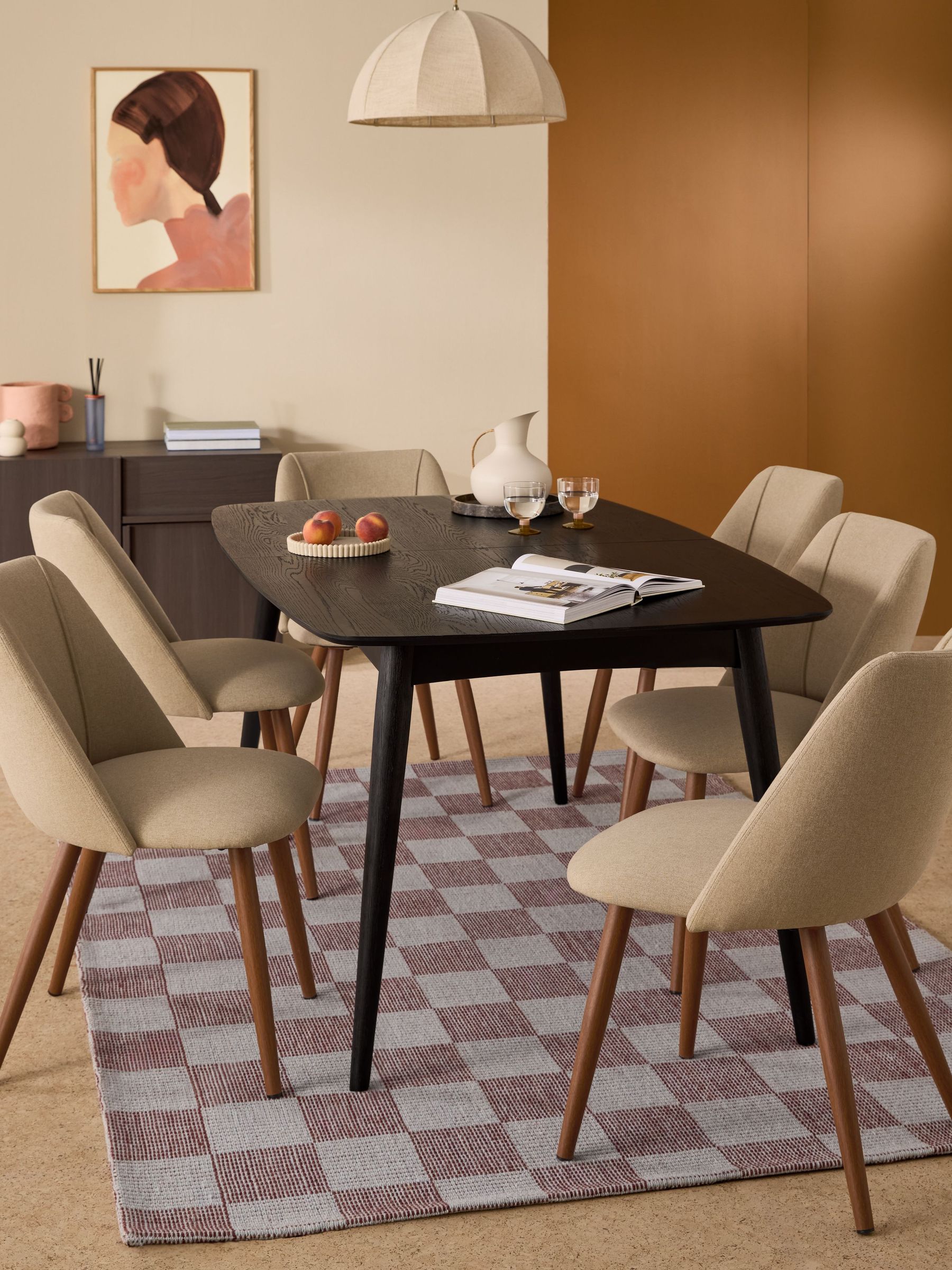 Black Stain Oak Deauville Rectangular 6 to 8 Seater Extending Dining Table (AN4634) | £649