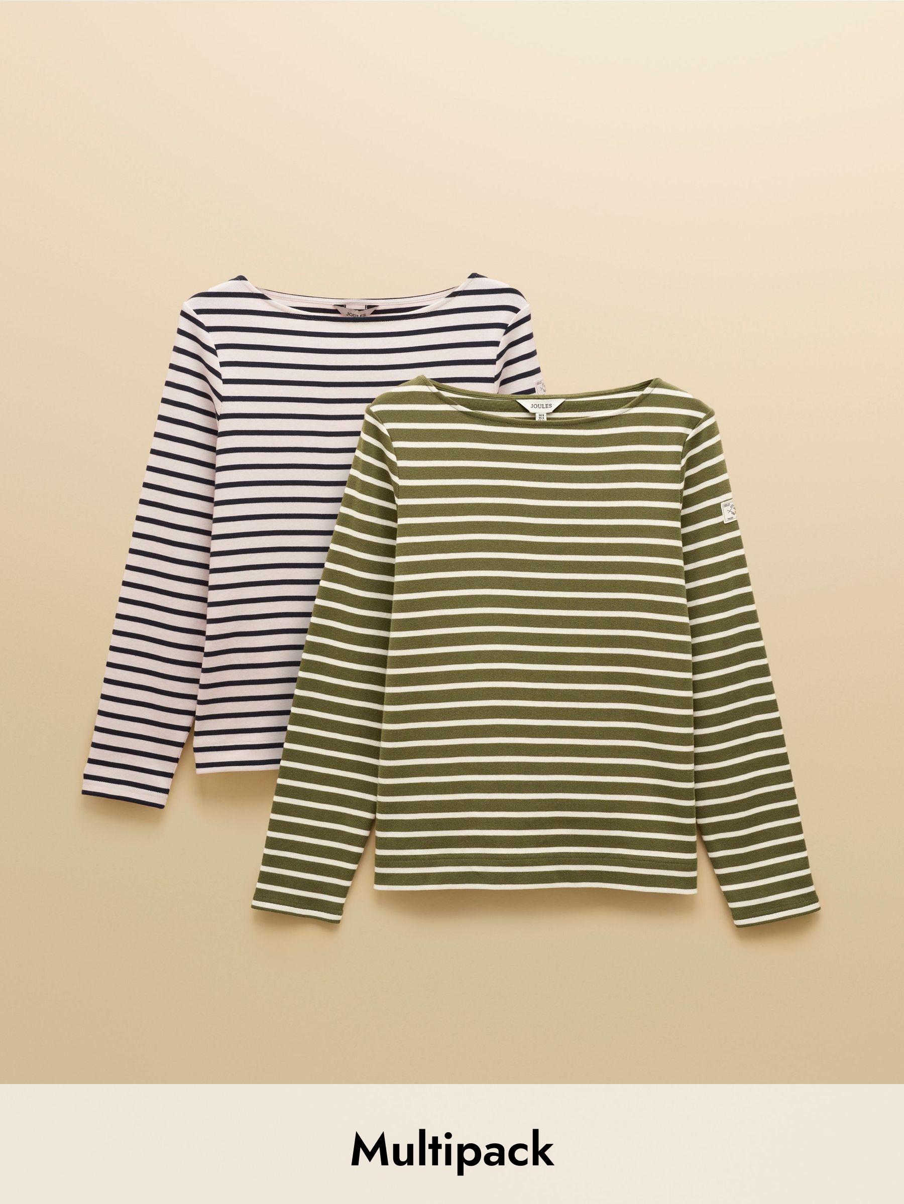 Harbour Multi 2 Pack Navy/Green Boat Neck Breton Tops (AN5872) | £27