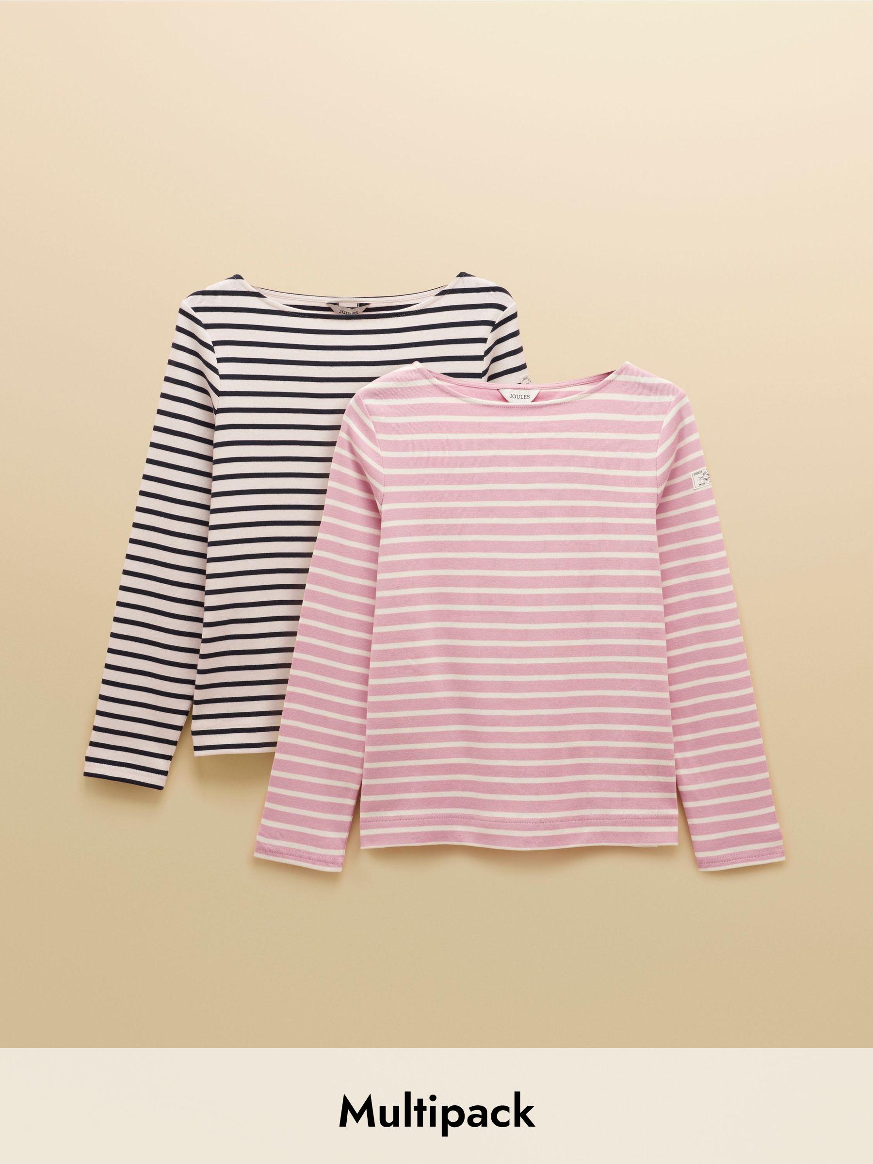 Harbour Multi 2 Pack Navy Stripe/ Pink Stripe Boat Neck Breton Tops (AN5873) | £27
