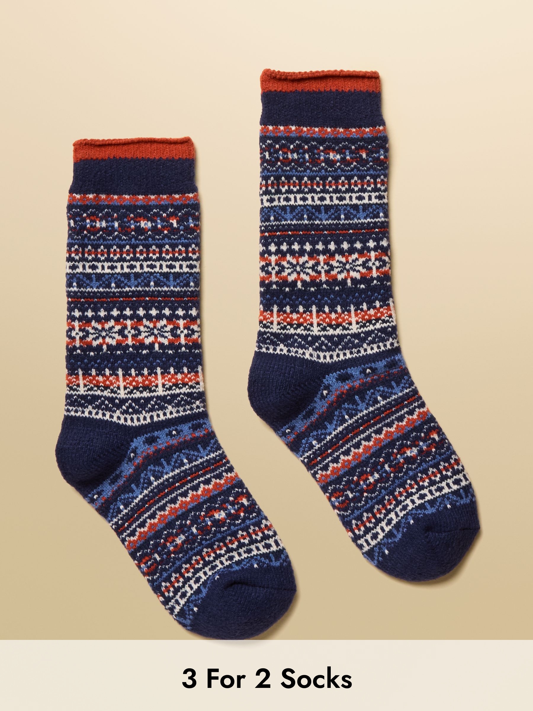 Kids' Wader Navy Fair Isle Welly Socks (AN6468) | £6.95