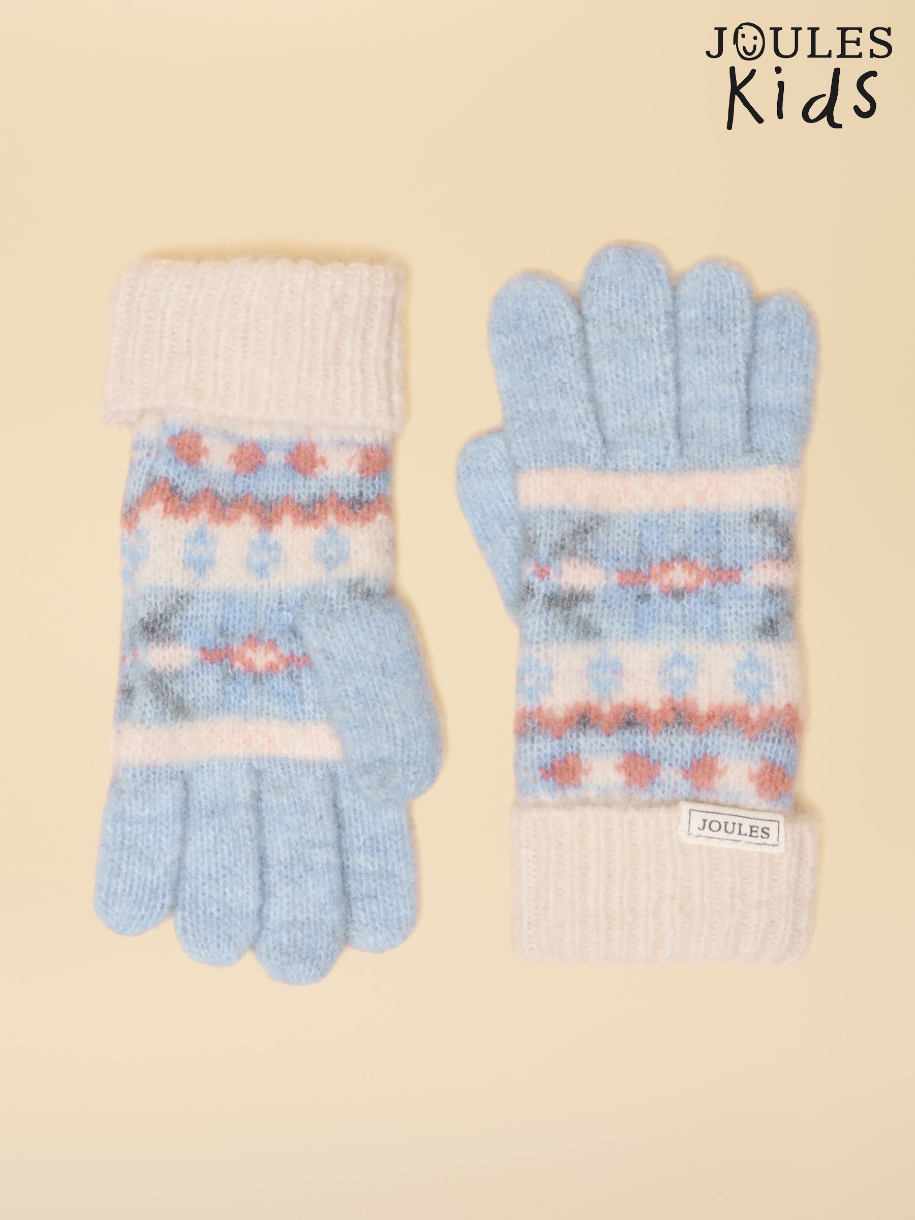 Kids' Riley Blue & Pink Fair Isle Gloves (AN6485) | £12.95