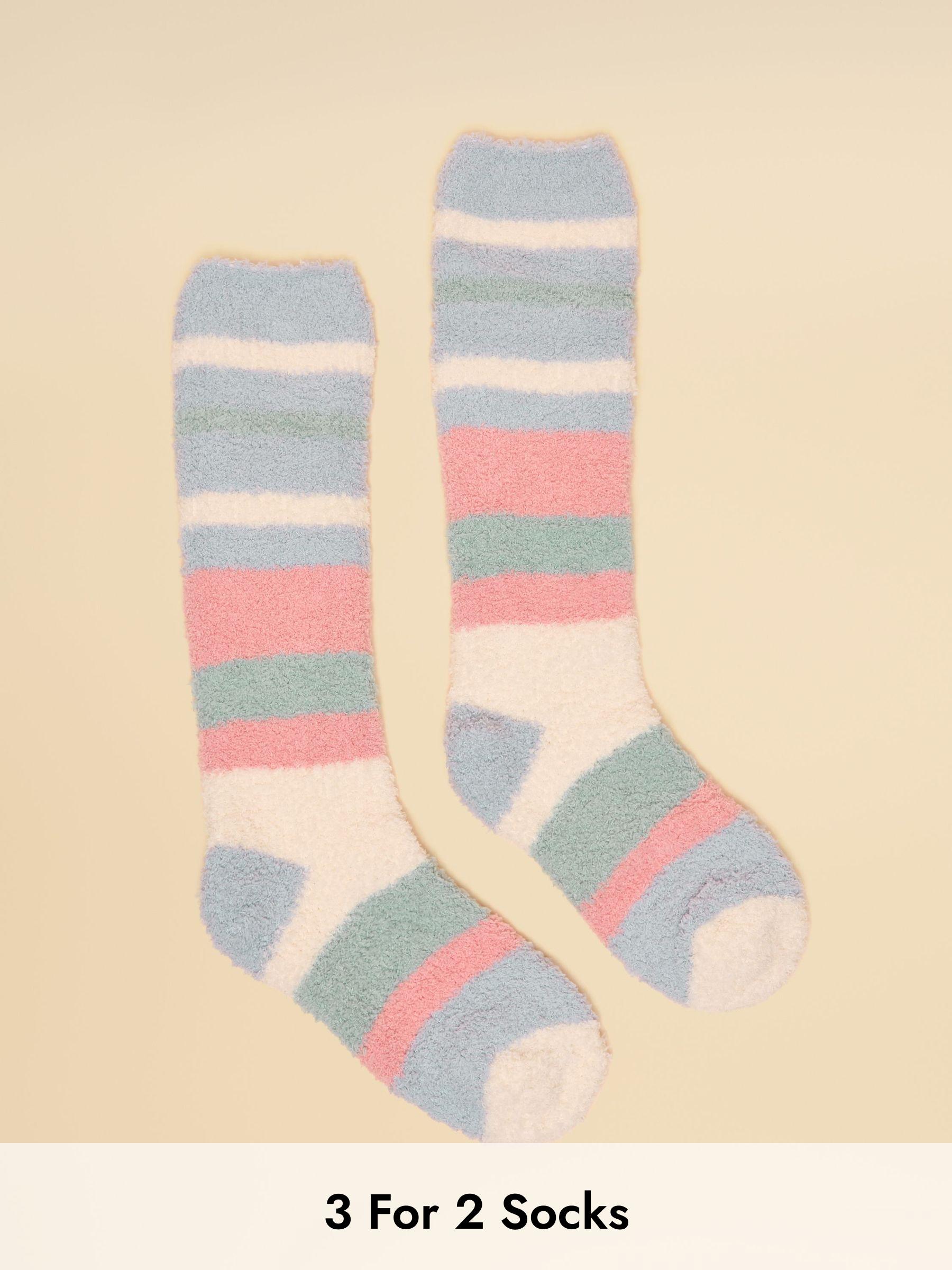 Fluffy Multi Neutral Fluffy Socks (AN6488) | £9.95