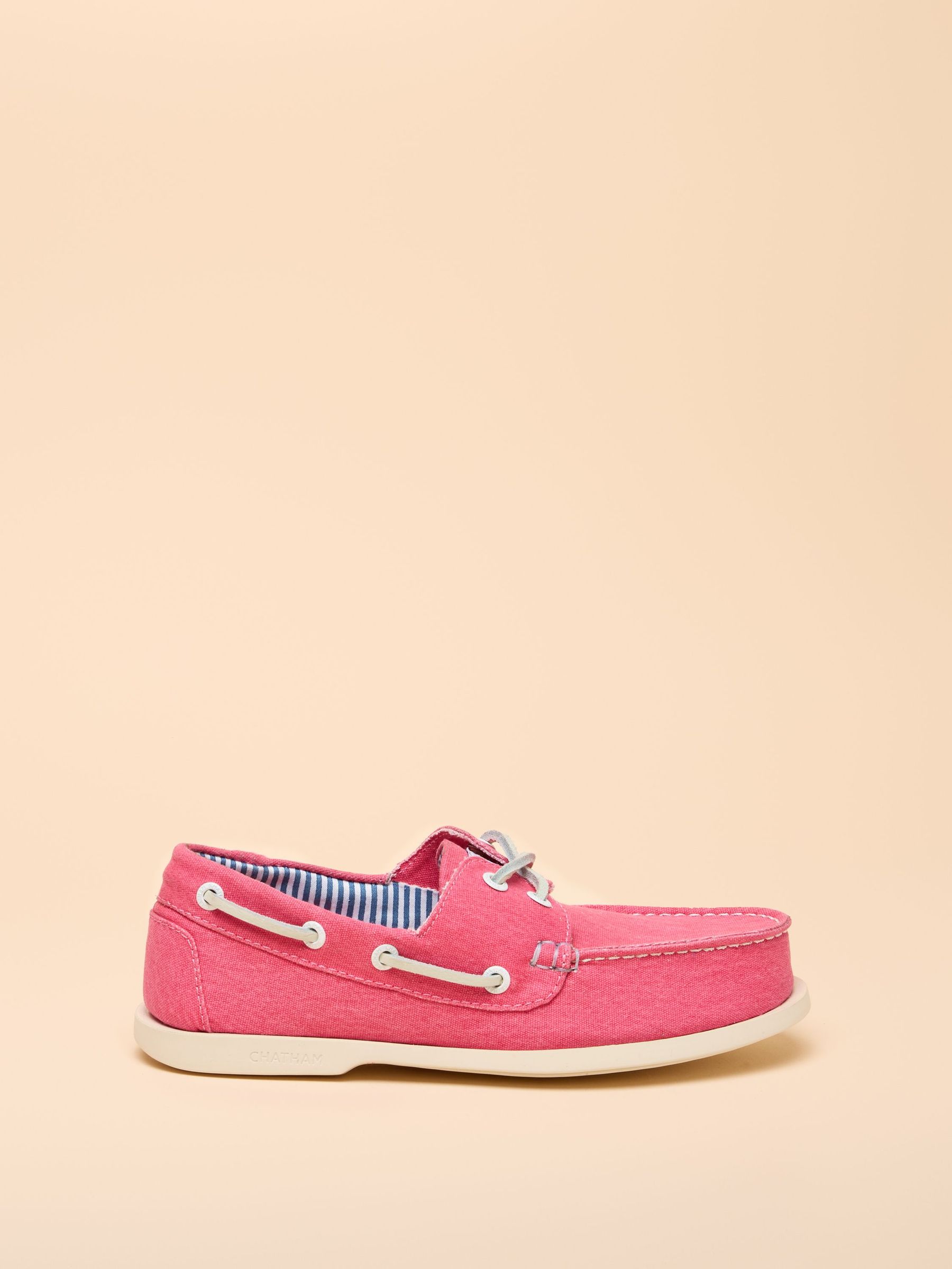 Joules X Chatham Bright Pink Jetty Deck Shoes (AN7115) | £59