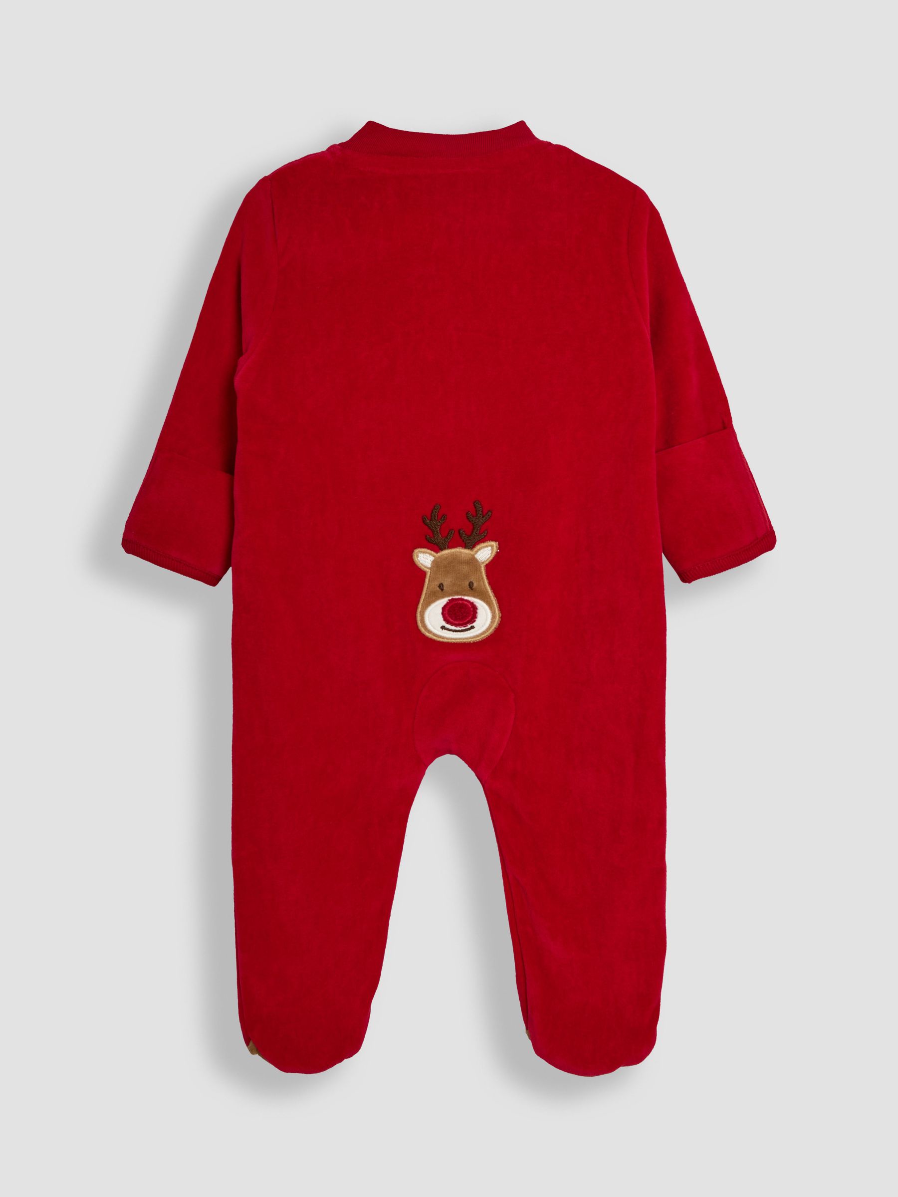 Red Reindeer Reindeer Appliqué 100% Cotton Sleepsuit (AN7225) | £29
