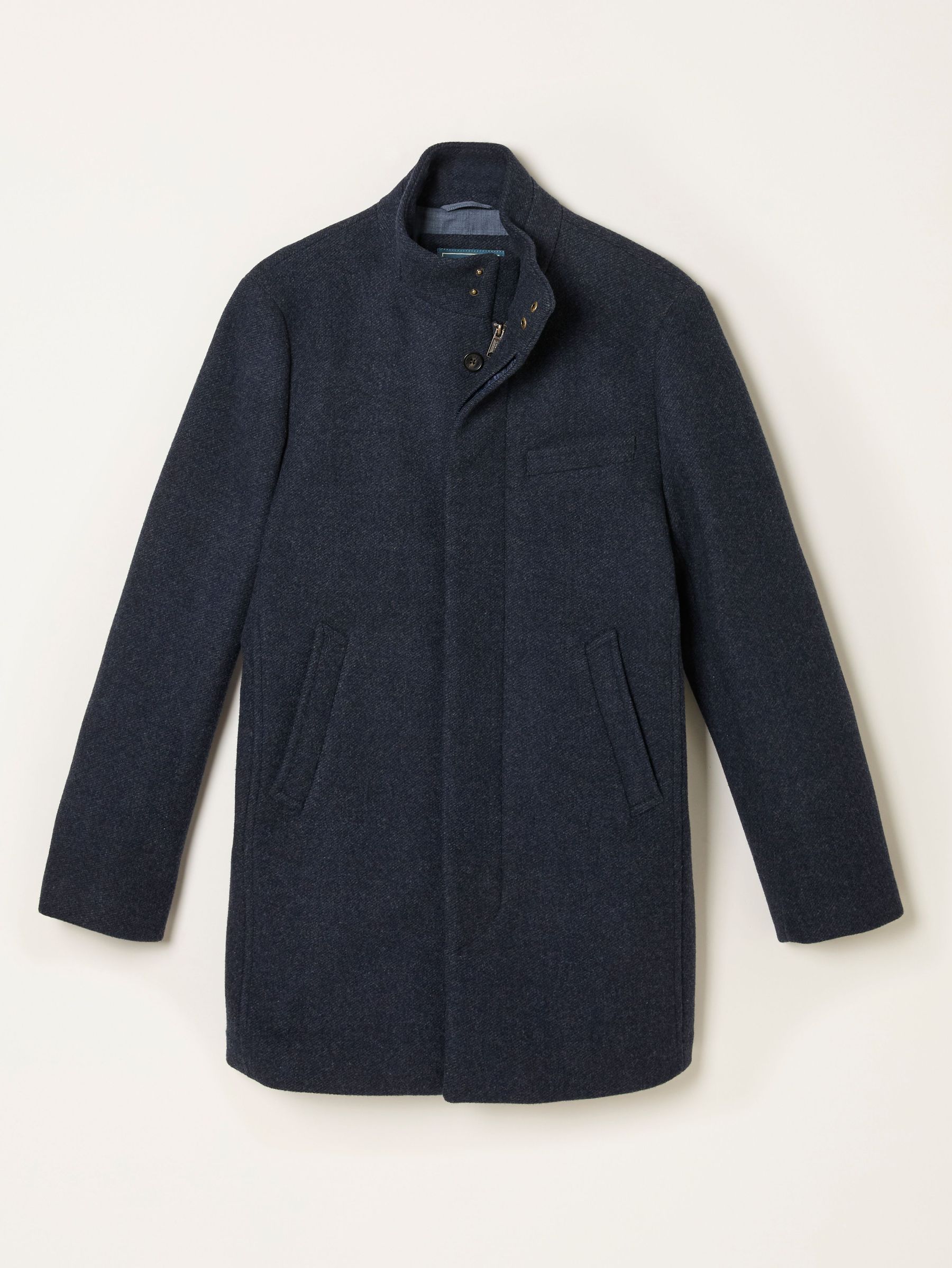 Pendeen Navy Wool Mix Overcoat (AN7454) | £179