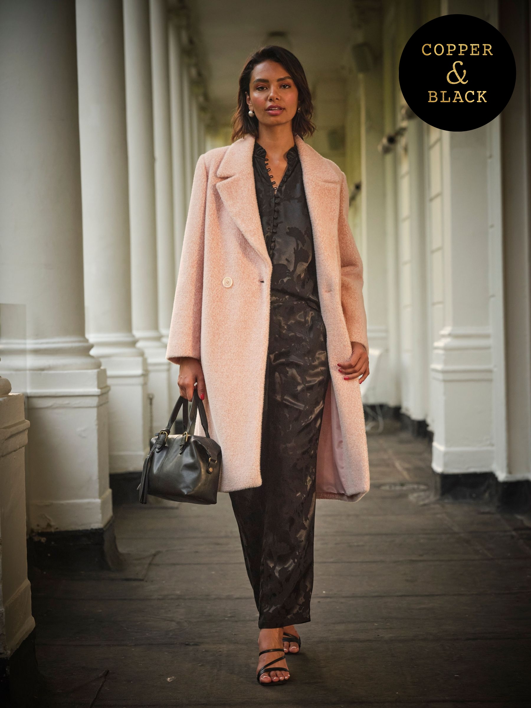 Aubrey Blush Pink Structured Coat (AN8874) | £160