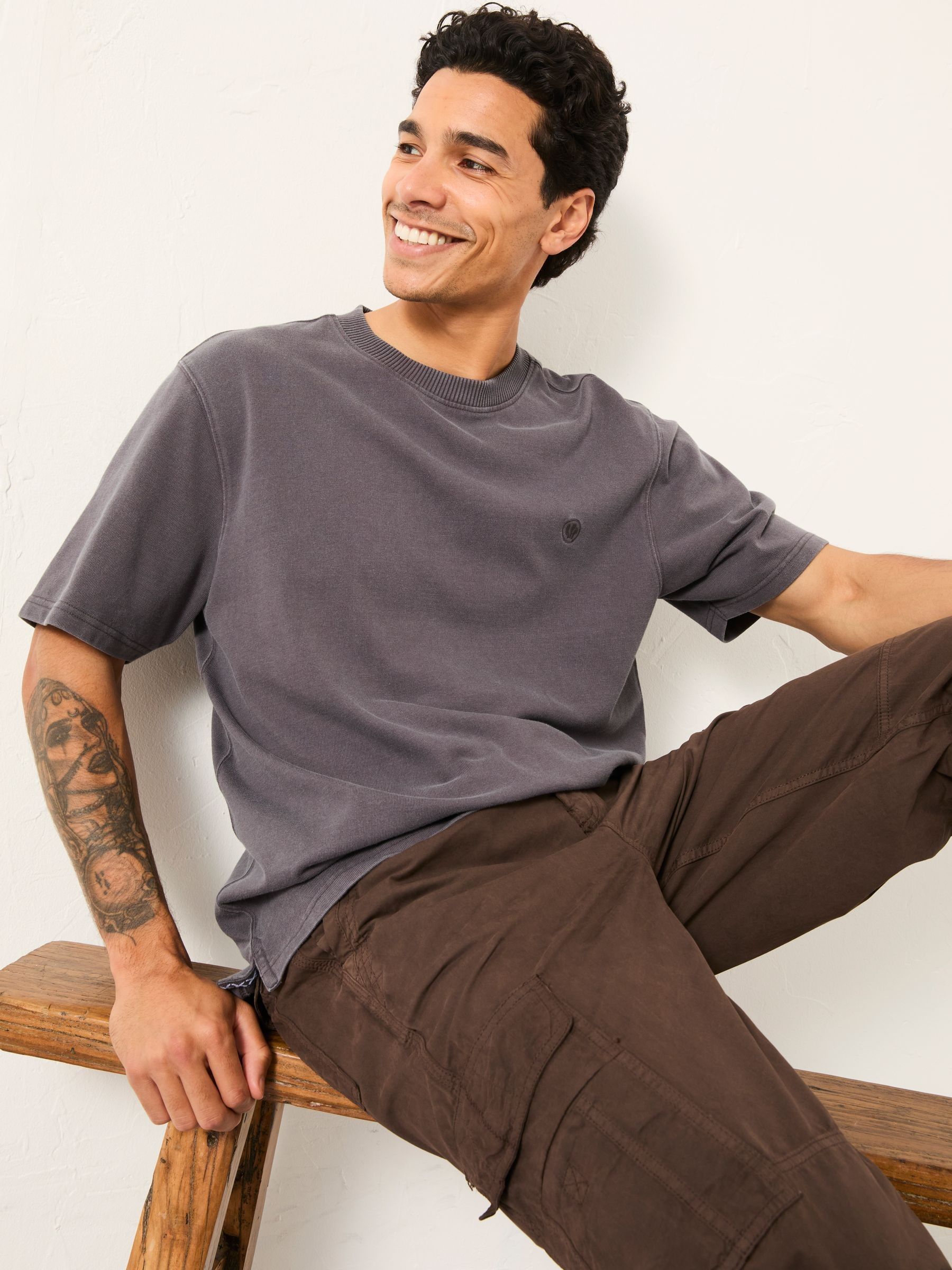 Arne Charcoal Grey Heavyweight Relaxed Fit Tshirt (AN9536) | £28