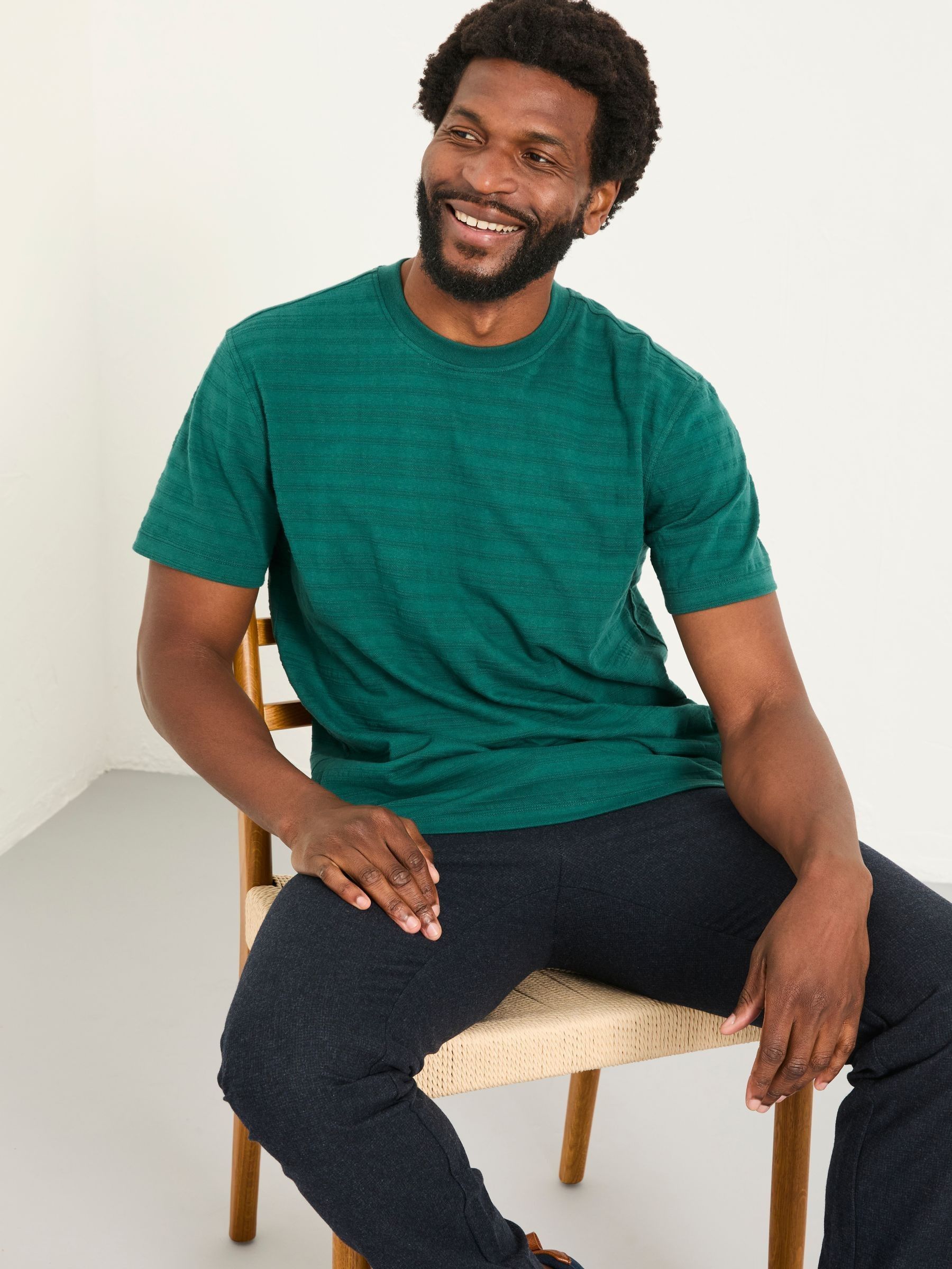 Lulworth Emerald Green Textured T-Shirt (AN9540) | £28