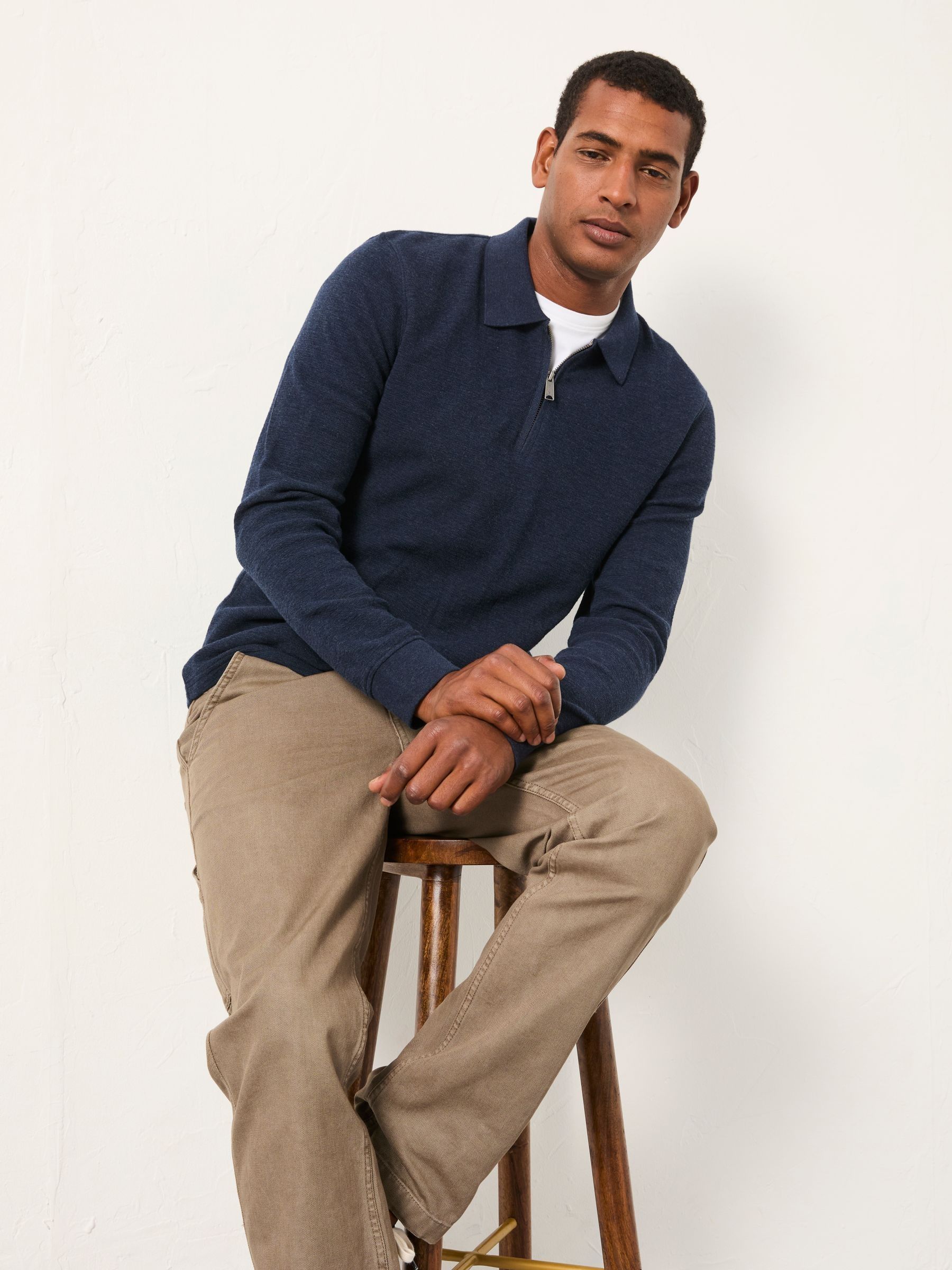 Shawford Navy Shawford Zip Neck Polo (AN9548) | £45